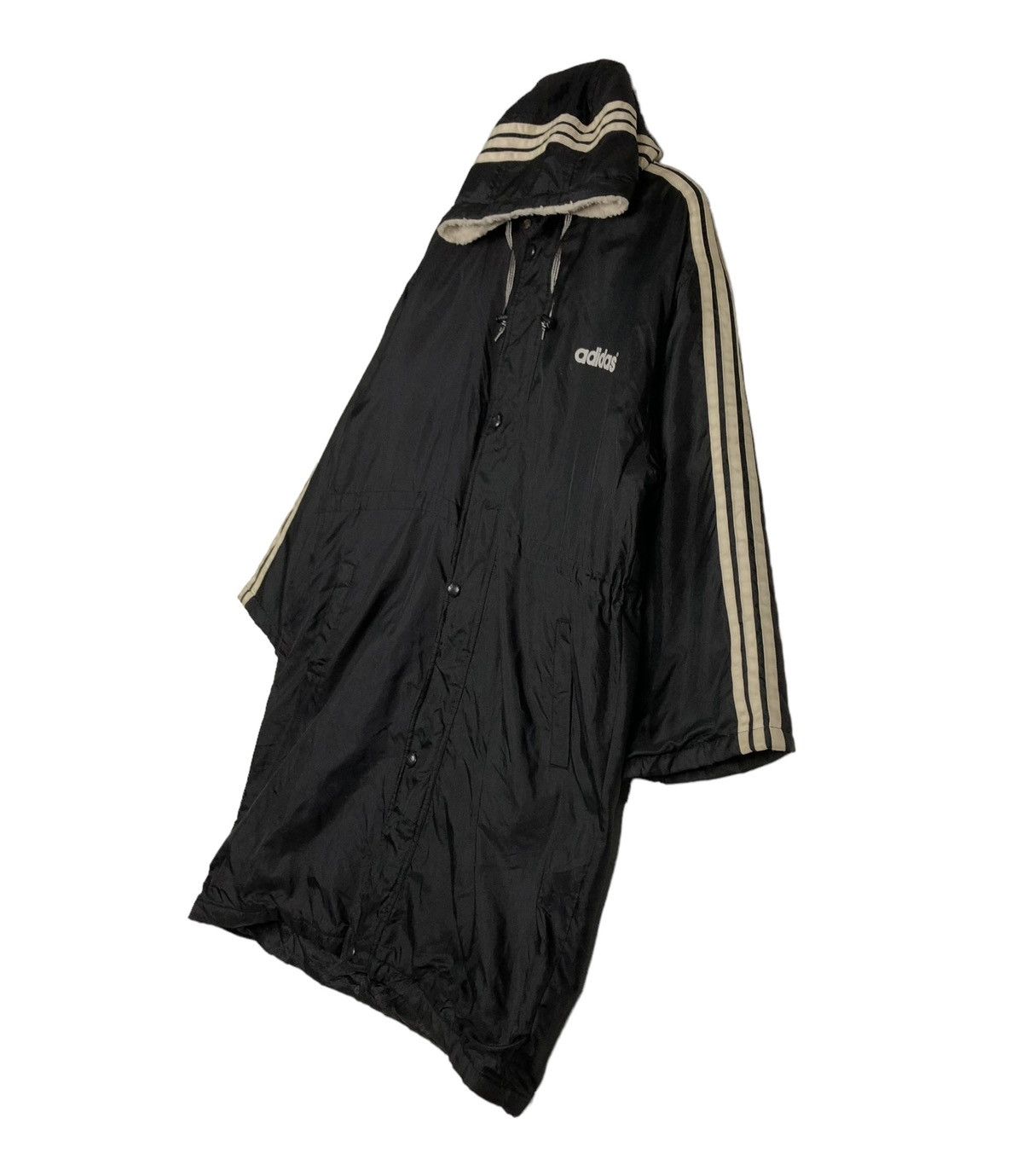 Adidas 🔥VINTAGE ADIDAS LONG JACKET BIG LOGO SHEARLING LINING Size US L / EU 52-54 / 3 - 6 Thumbnail
