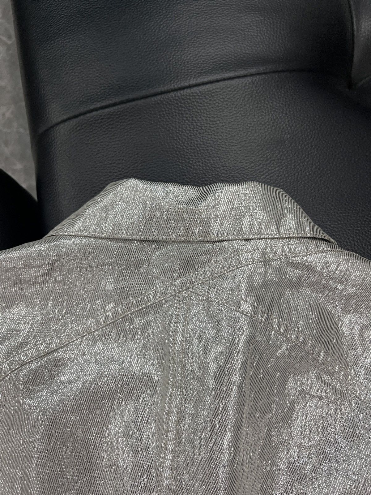 Dries Van Noten Dries Van Noten Liquid Silver Cropped Double-Layer Jacket Size XS / US 0-2 / IT 36-38 - 10 Thumbnail