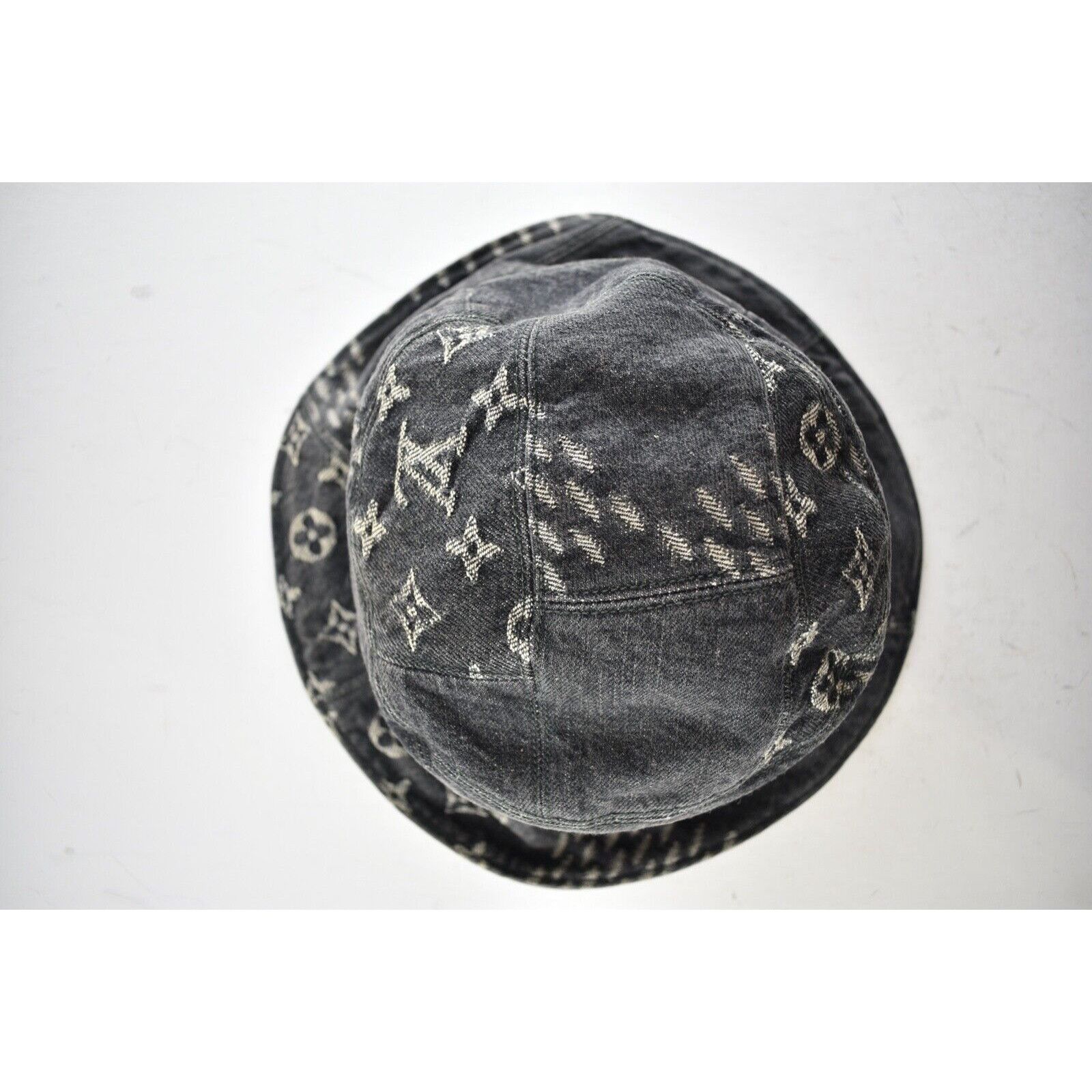 Louis Vuitton Louis Vuitton Nigo Black Monogram Logo Sun Bucket Hat M 58cm Size ONE SIZE - 5 Thumbnail