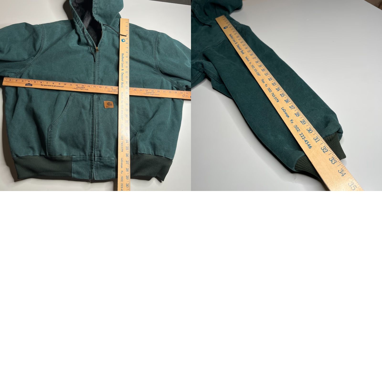 VINTAGE Carhartt Duck Active Jacket Men's Green Hooded Full Zip