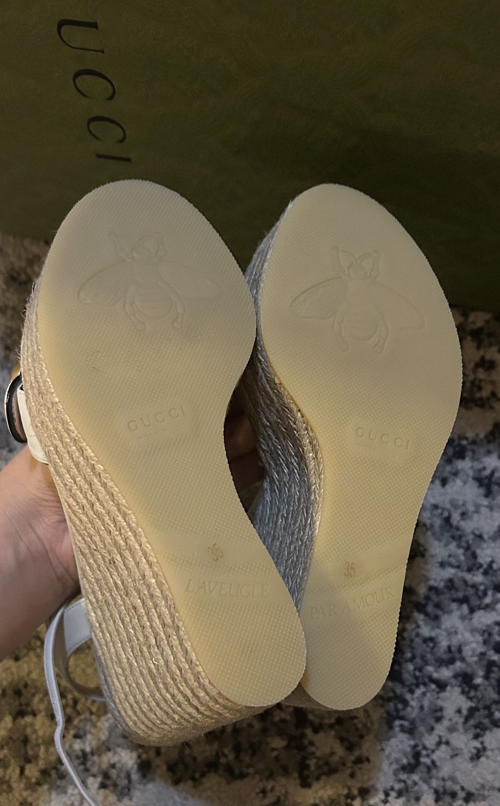 Gucci Gucci Aitana Logo Lifford Espadrille Platform Sandal Size US 5 / IT 35 - 5 Thumbnail