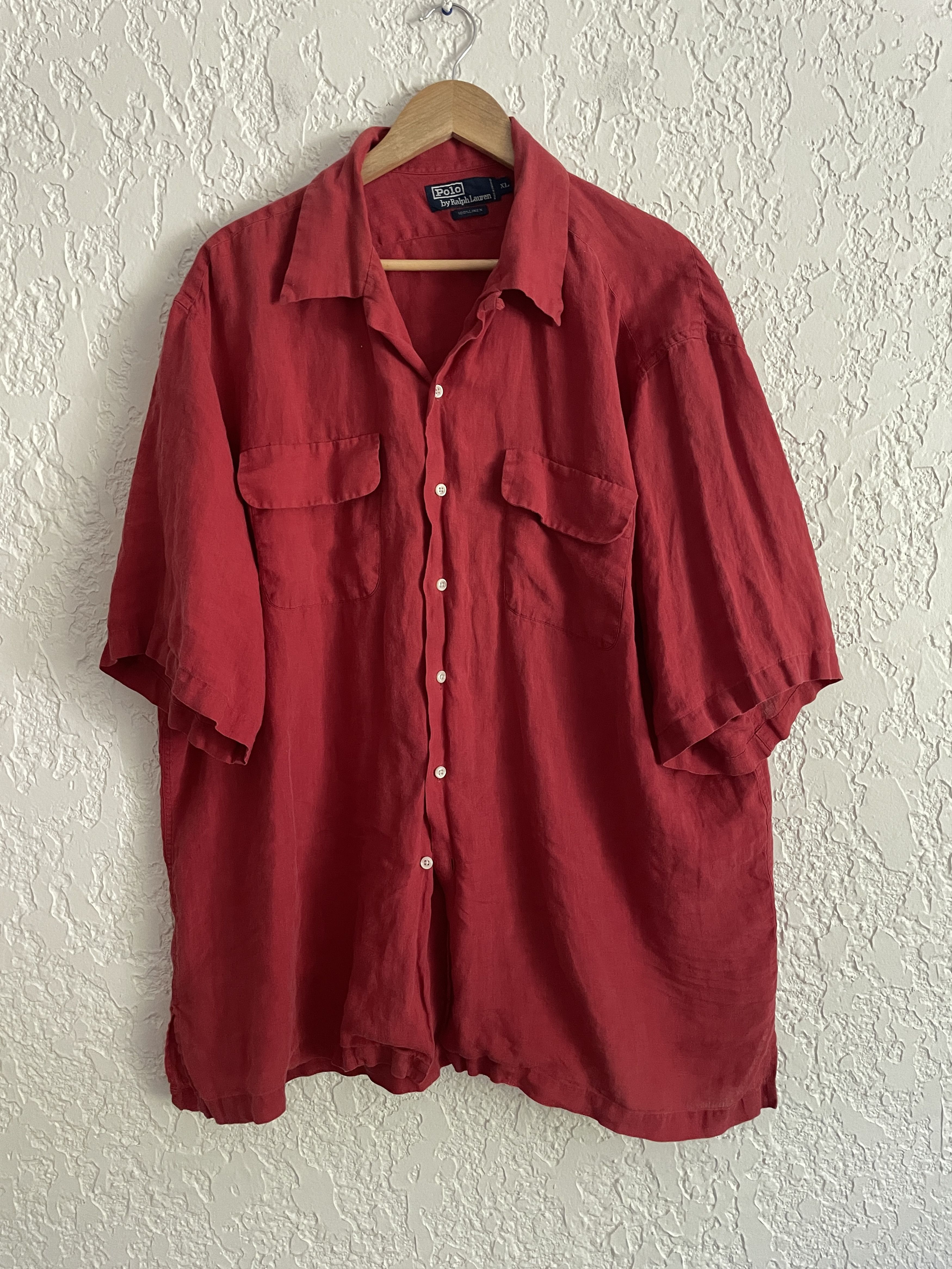 Polo Ralph Lauren 🔥 Polo Ralph Lauren® RARE 90s Linen Loop Collar Camp Shirt Size US XL / EU 56 / 4 - 1 Thumbnail