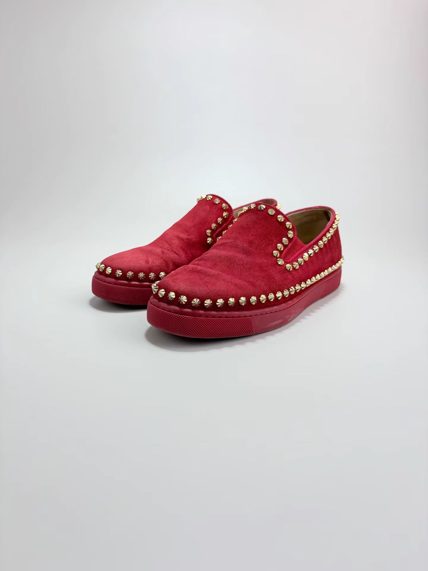Christian Louboutin CHRISTIAN LOUBOUTIN CL Red Rivet Sneakers K1 Size US 6.5 / EU 39-40 - 1 Thumbnail