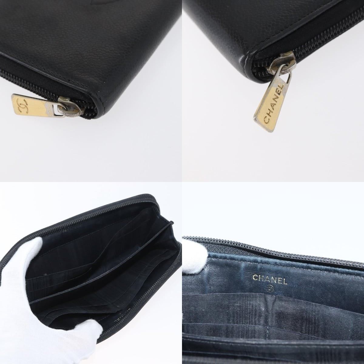 Chanel Chanel Long Wallet Caviar Skin Black CC Size ONE SIZE - 4 Thumbnail
