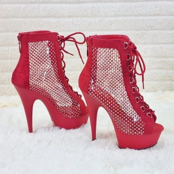 Other PLEASER Delight 33 6" High Heel Rhinestone Mesh Platform S Size US 10 / IT 40 - 1 Thumbnail