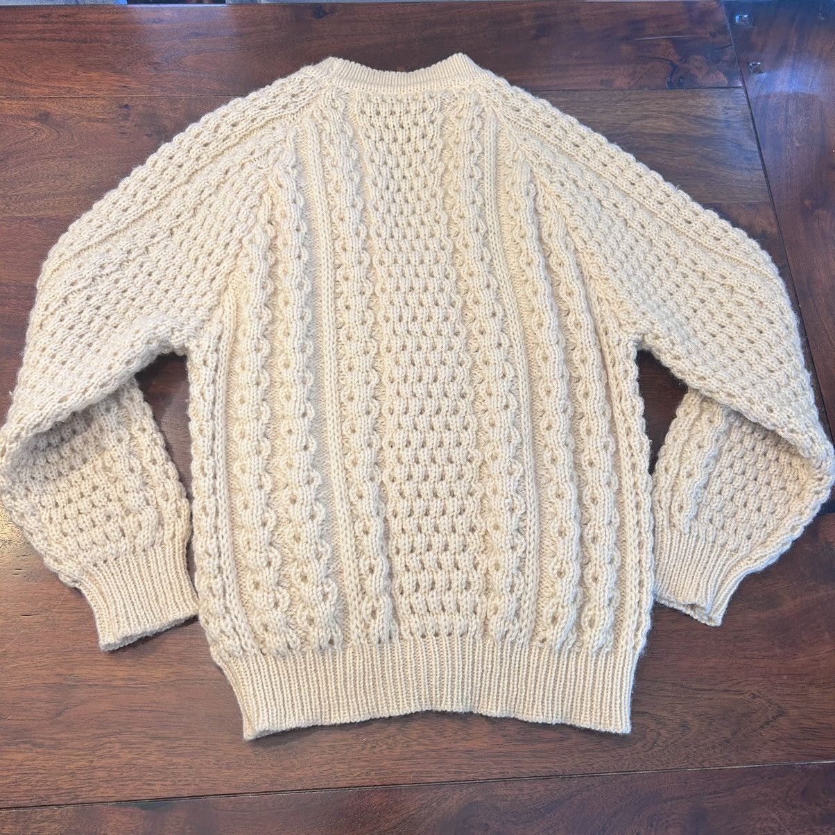 Vintage Clady Knit Aran Irish Wool Fisherman Cardigan Cableknit 38 Size US S / EU 44-46 / 1 - 4 Thumbnail