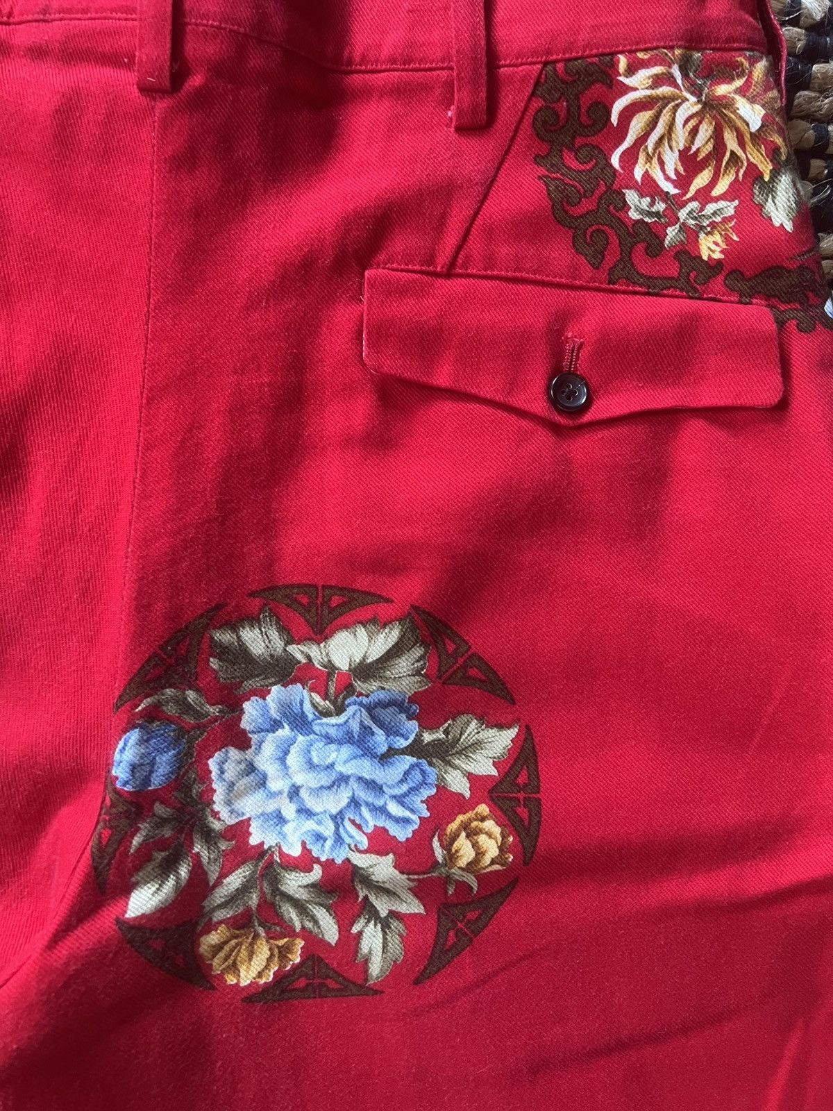 Yohji Yamamoto Yohji Yamamoto Pour Homme SS96 Red Medallion Pleated Pants Size US 32 / EU 48 - 4 Thumbnail