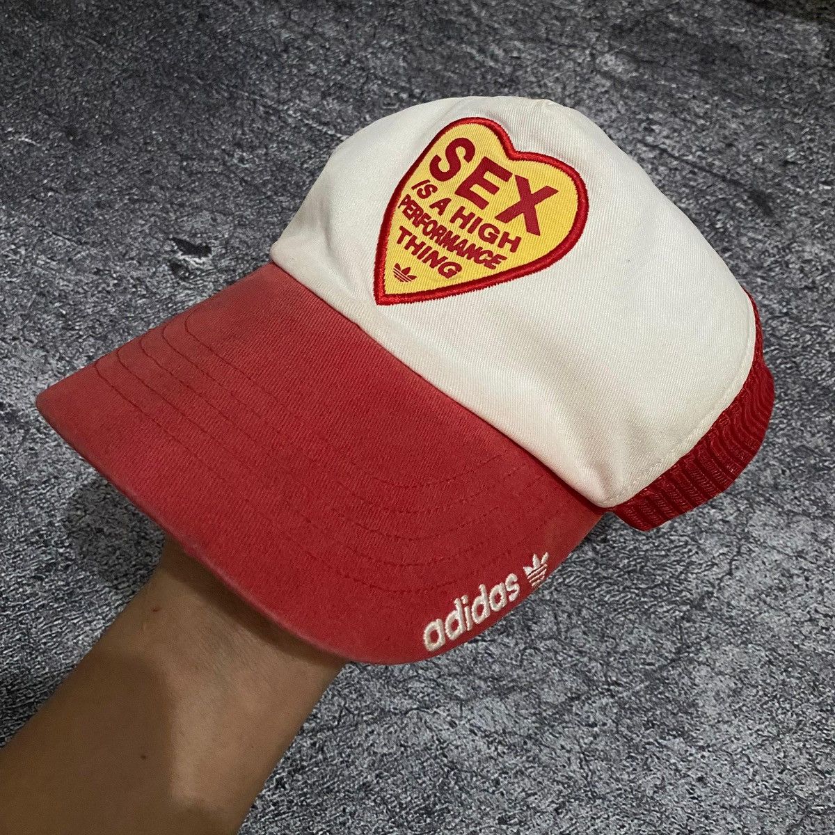 Adidas × Vintage Rare💥Adidas Sex Is a High Performance Thing Trucker Size ONE SIZE - 1 Thumbnail