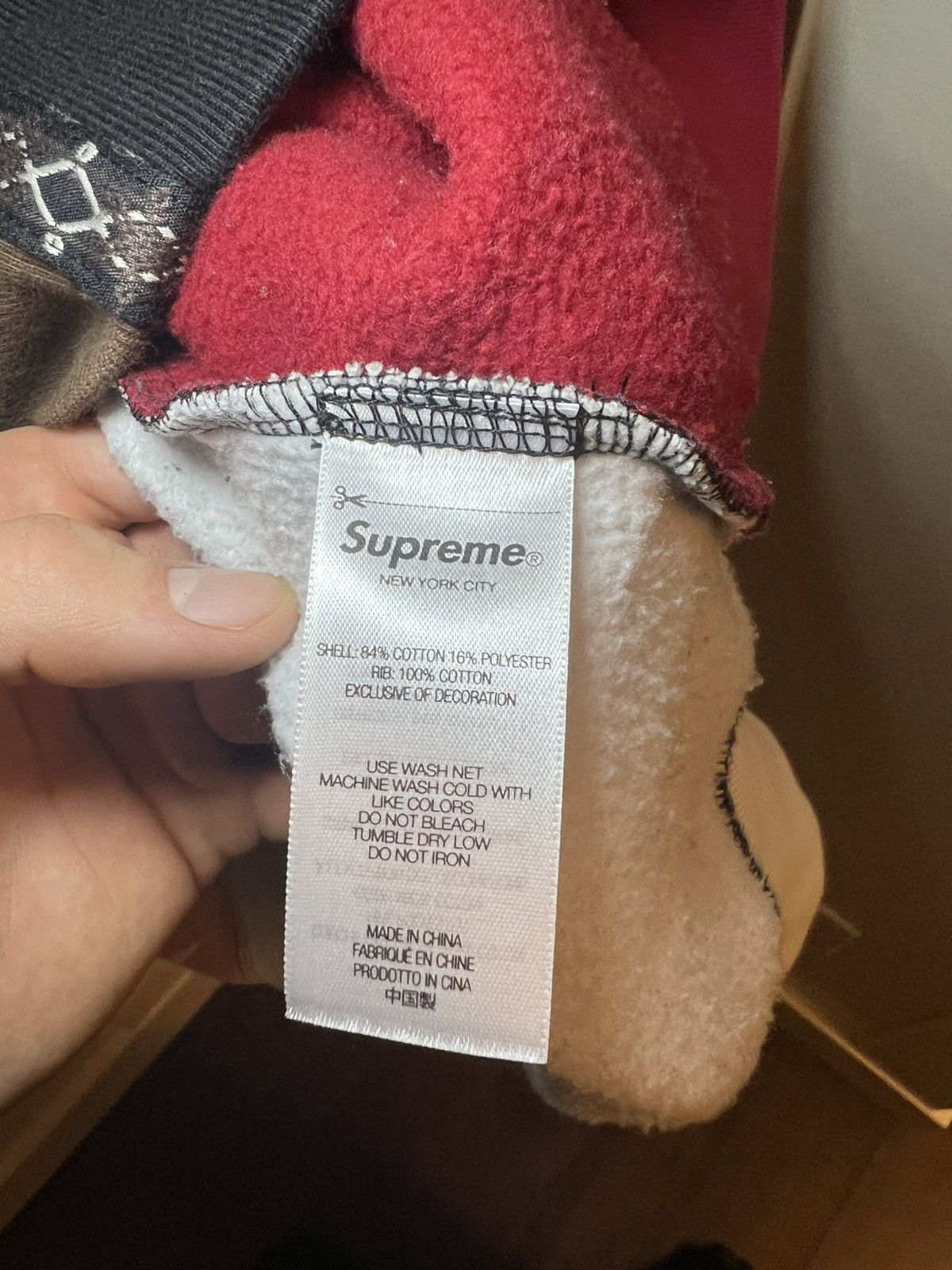 Number (N)ine × Supreme Supreme X Number (N)ine patchwork zip-up hoodie Size US XL / EU 56 / 4 - 17 Thumbnail