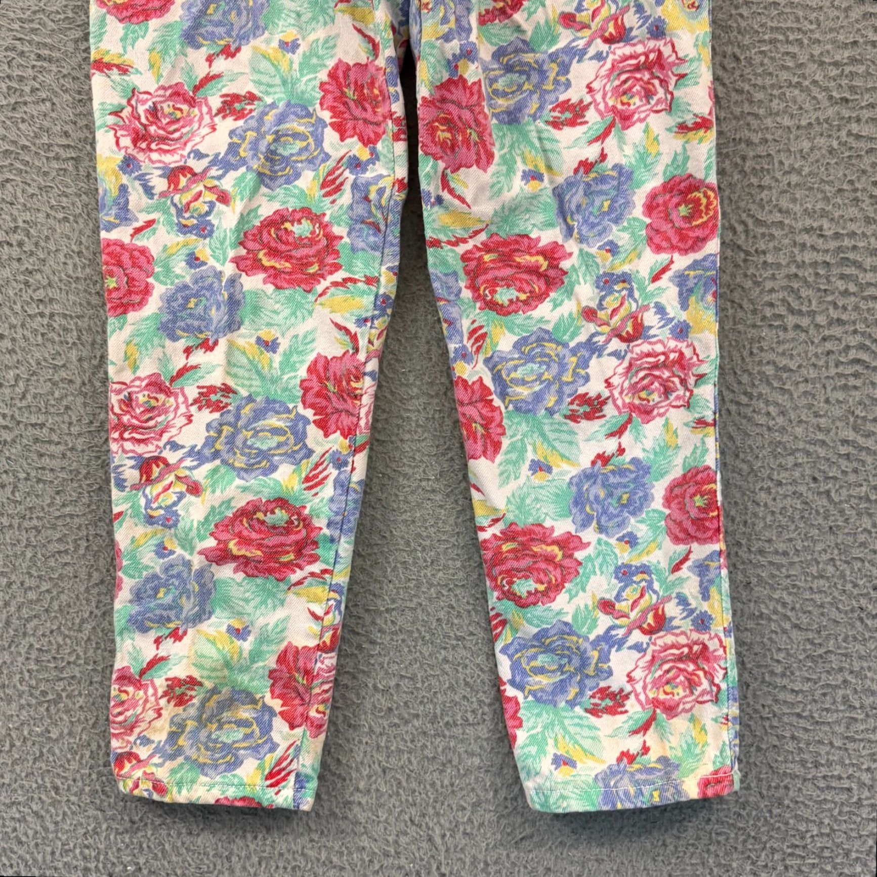 Vintage VINTAGE Palmettos Jeans Juniors 7 High Waisted Floral Pastel 80s Straight Casual Womens Boys Girls Mens Size 28" / US 6 / IT 42 - 3 Thumbnail