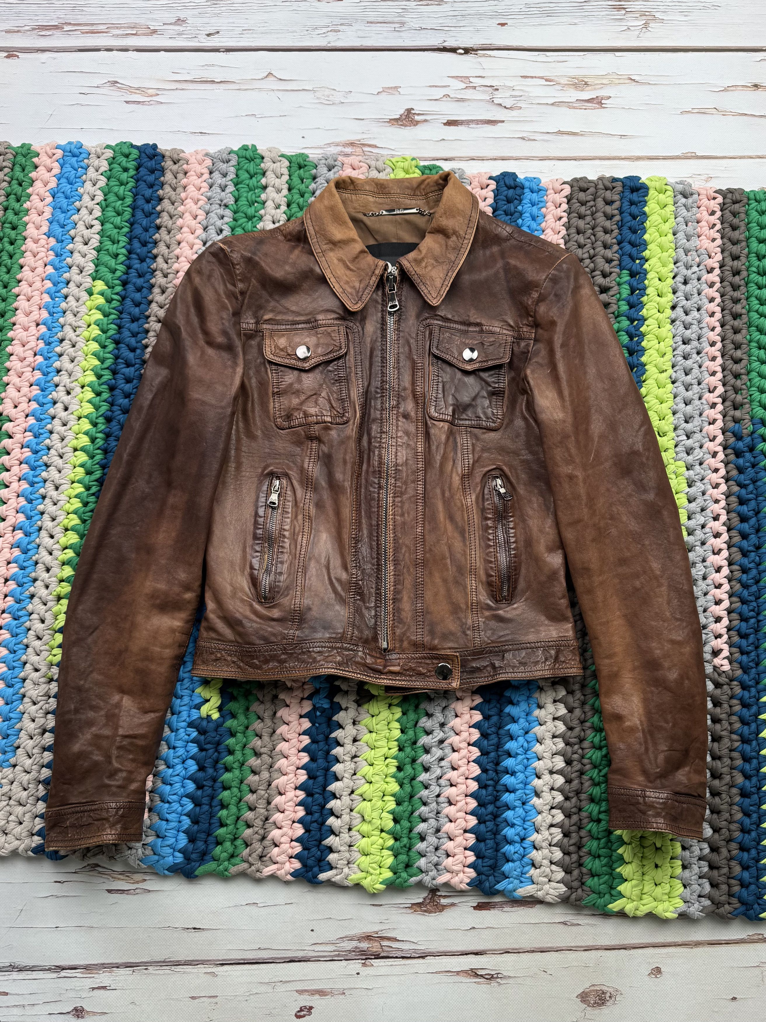 Dolce & Gabbana A/W 2009 MULTI POCKET LEATHER JACKET | Grailed