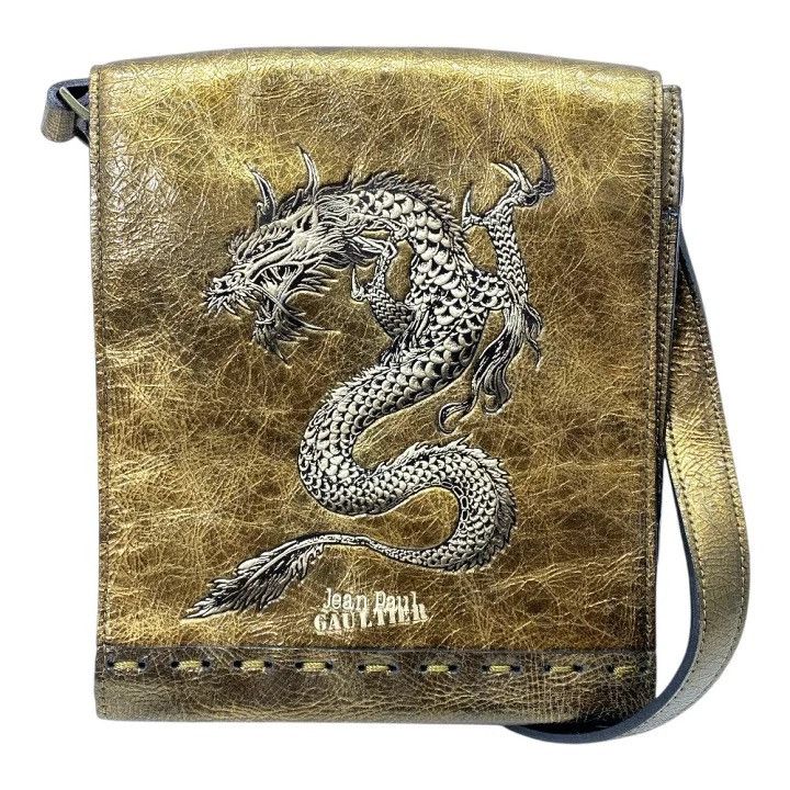 Jean Paul Gaultier Jean Paul Gaultier Dragon-Print Leather Crossbody Bag Size ONE SIZE - 1 Thumbnail