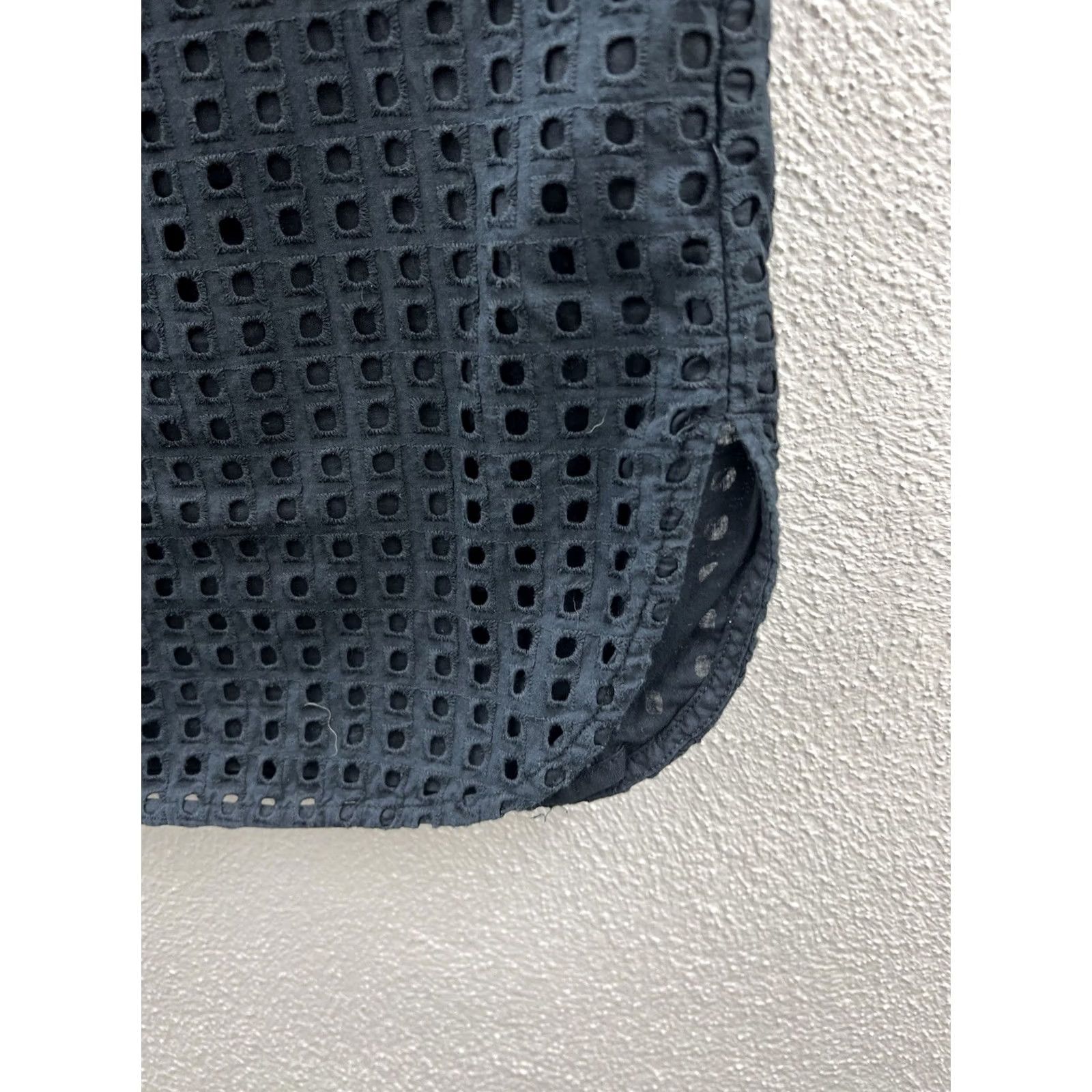 Merona Merona Womens Black Cap Sleeve Crochet Square Detail Size XS Size ONE SIZE - 4 Thumbnail