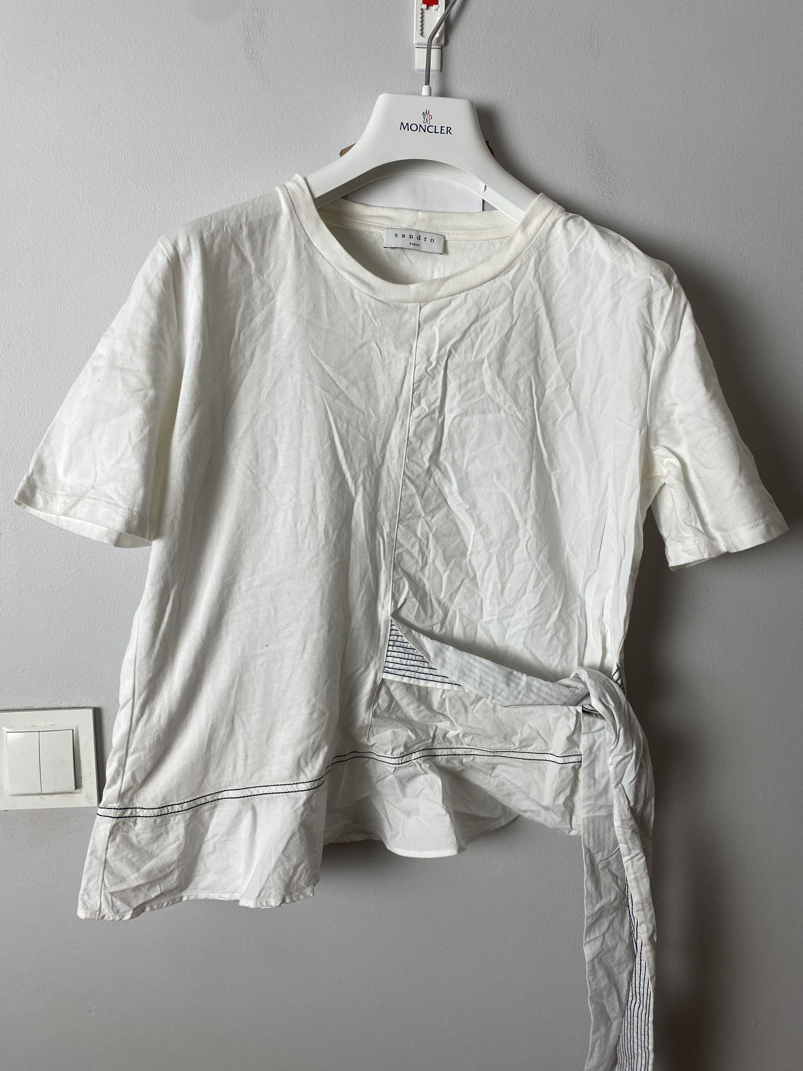 Sandro Sandro bow t-shirt tee casual Size S / US 4 / IT 40 - 1 Thumbnail
