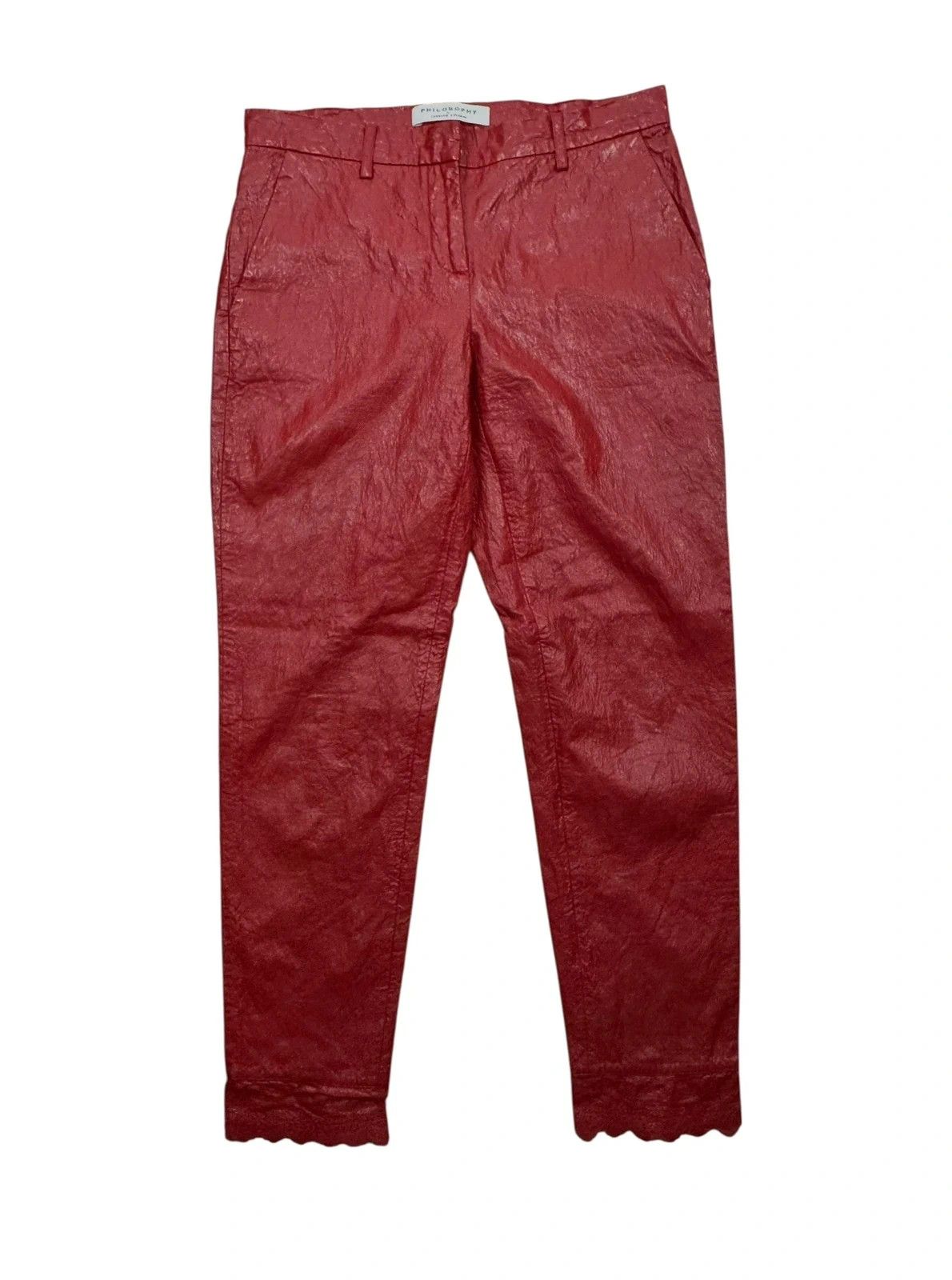 Other Philosophy Di Lorenzo Serafini Faux Leather Trousers Size 27" / US 4 / IT 40 - 11 Thumbnail