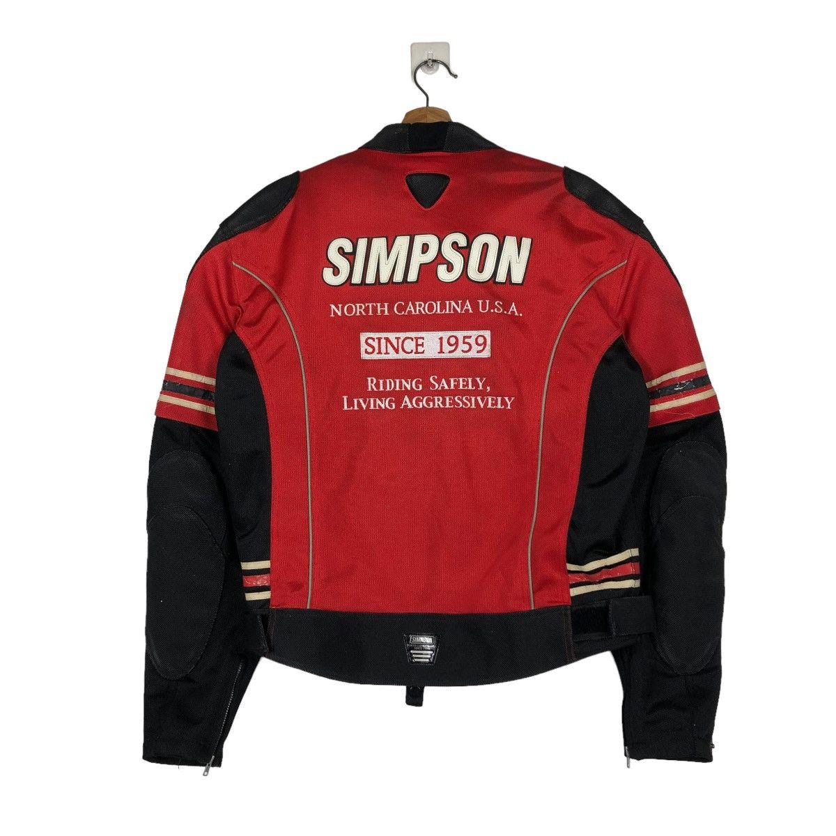 Japanese Brand 🔥VINTAGE BIKER JACKET RACING WEAR SIMPSON BIG LOGO Size US L / EU 52-54 / 3 - 12 Thumbnail