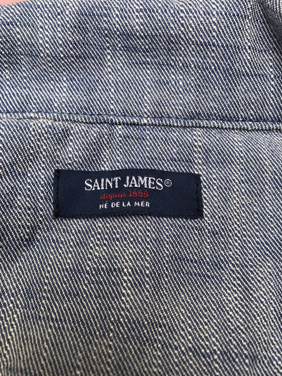 Saint James SAINT JAMES NÉ DE LA MER DENIM SMOCK MARINE PULL OVER Size US M / EU 48-50 / 2 - 1 Thumbnail