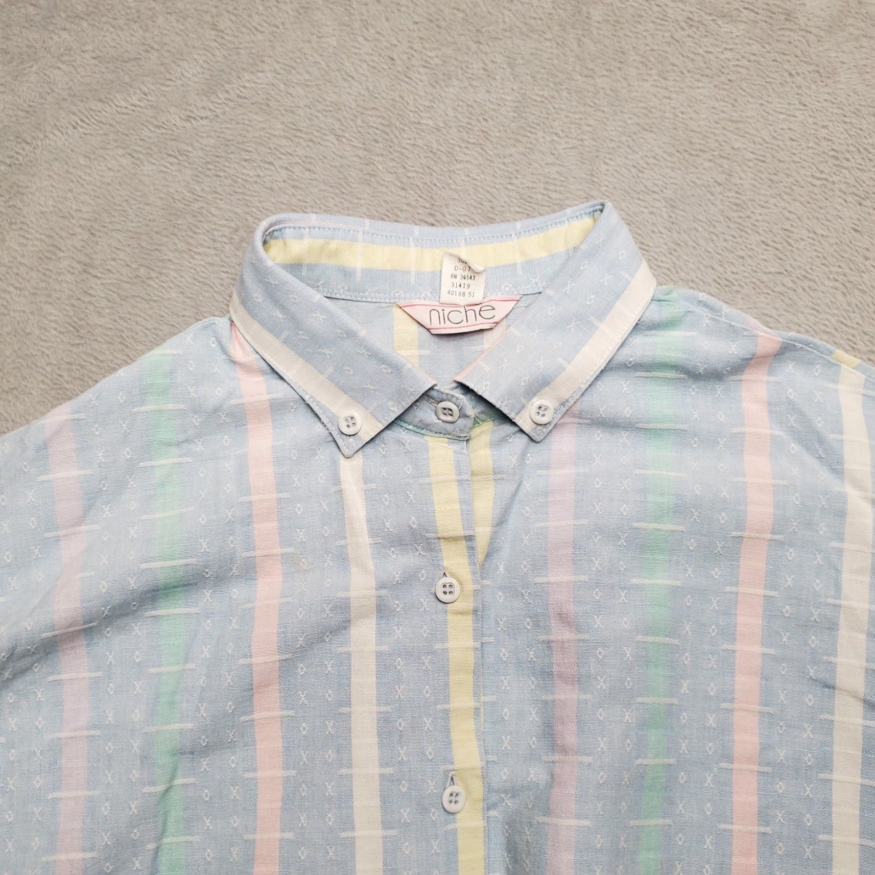 Vintage VINTAGE Niche Shirt Womens XL Blue 100% Cotton 3/4 Sleeve Button Casual Size XL / US 12-14 / IT 48-50 - 2 Thumbnail