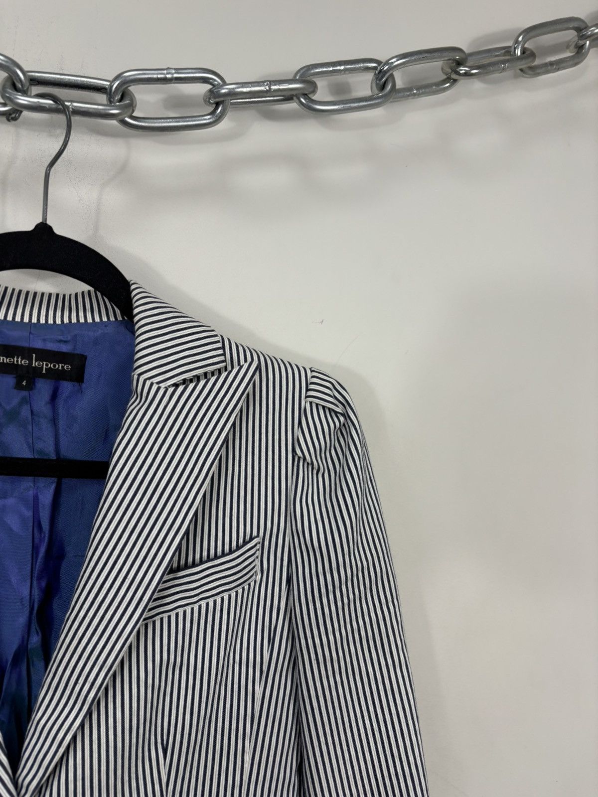Nanette Lepore Nanette Lepore Women’s Striped 3-Buttons Blazer Jacket Size S / US 4 / IT 40 - 7 Thumbnail
