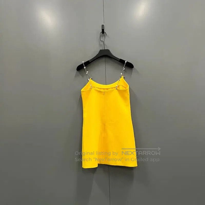 Miu Miu Miu Miu Summer Yellow Cotton Midi Dress . Size XS / US 0-2 / IT 36-38 - 2 Thumbnail