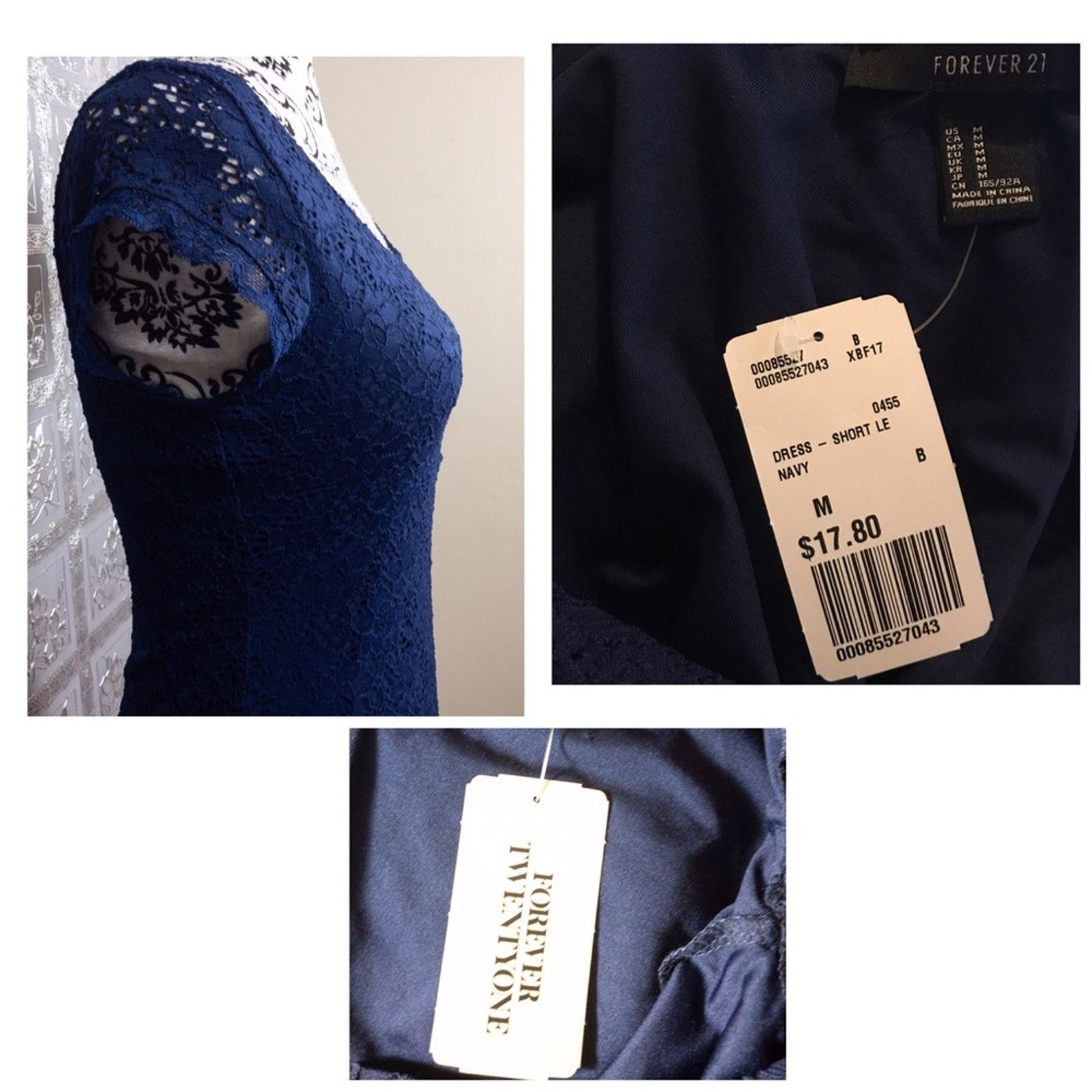 Forever 21 NWT Forever 21 Navy Blue Floral Lace Dress Size M Size M / US 6-8 / IT 42-44 - 8 Thumbnail