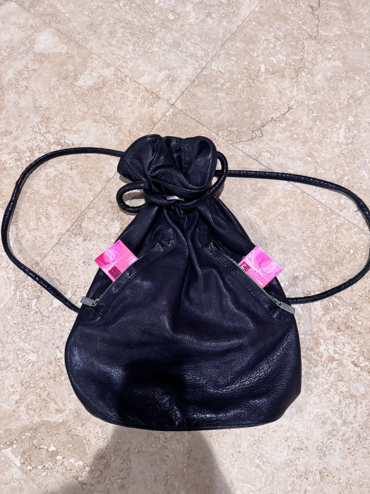 Issey Miyake Issey Miyake vintage leather drawstring backpack Size ONE SIZE - 2 Thumbnail