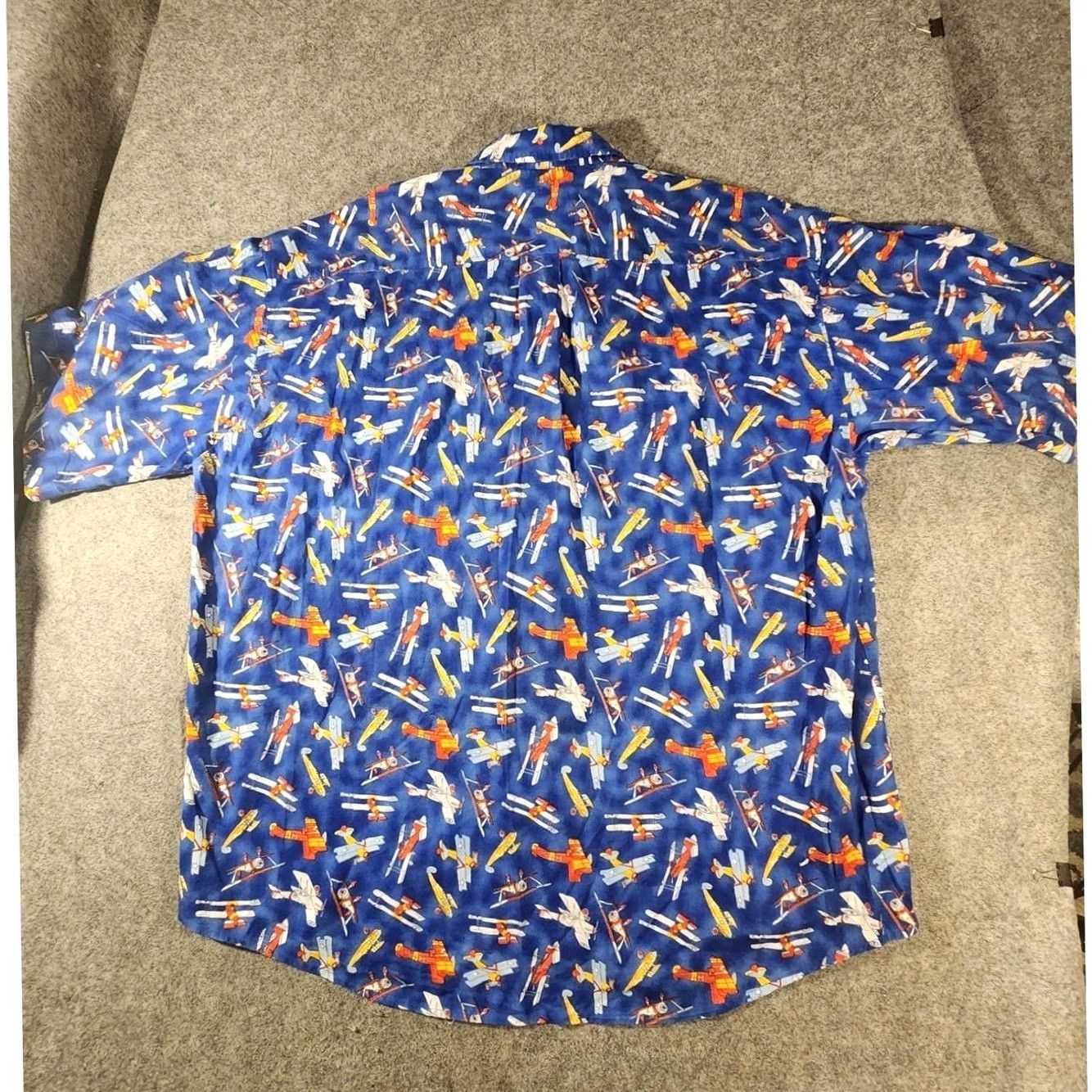 Vintage VINTAGE Johnny Cotton Shirt Mens Large Airplane Aviation Print Blue Made in USA Size US L / EU 52-54 / 3 - 5 Thumbnail