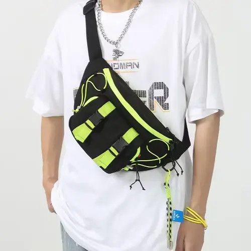 Japanese Brand Waist Nylon Fanny Pack Casual Multi-Functional Chest Bag Size ONE SIZE - 1 Thumbnail