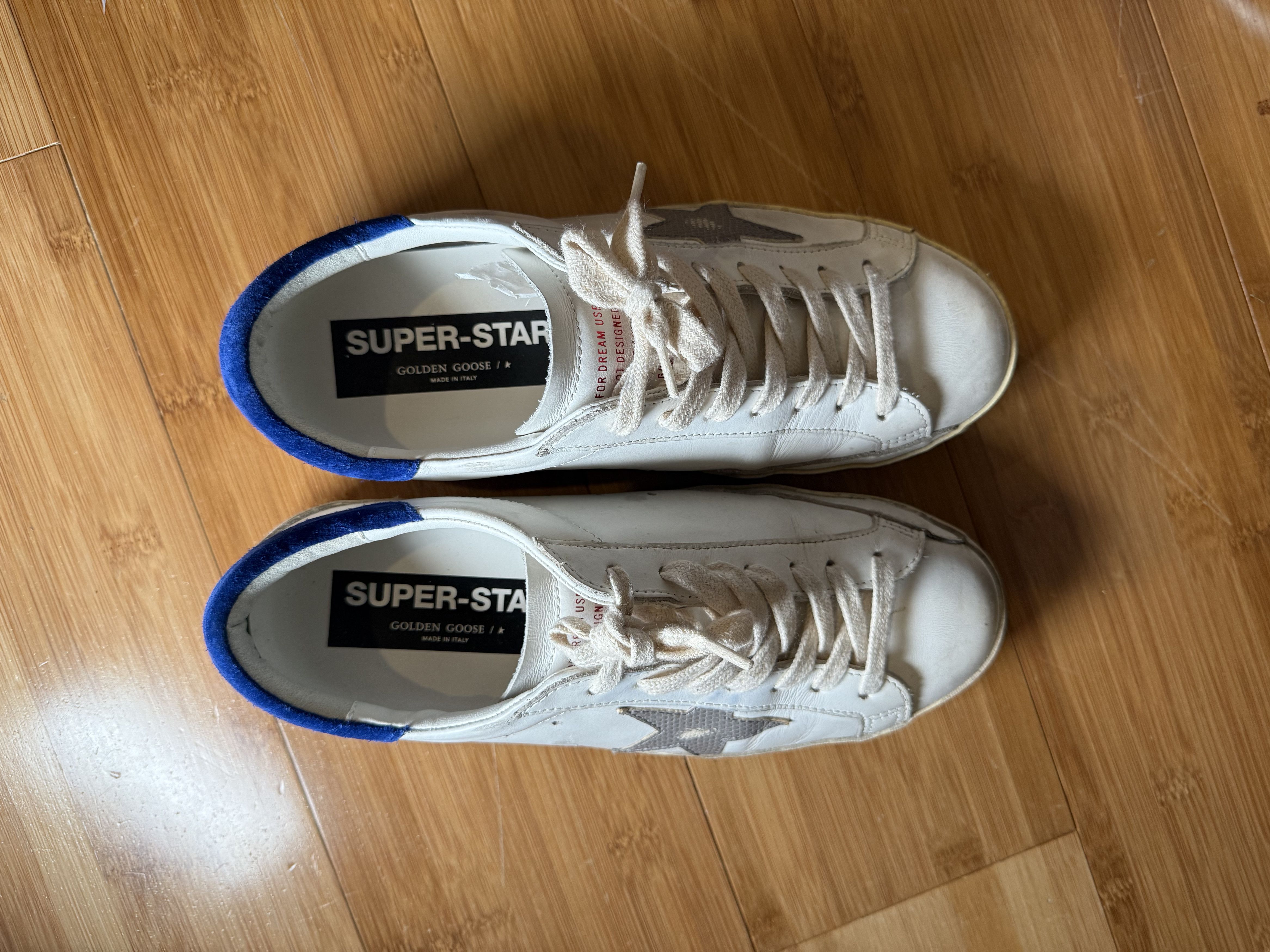 Golden Goose Golden Goose Super-Star White Snake Blue Size US 7 / EU 40 - 6 Thumbnail