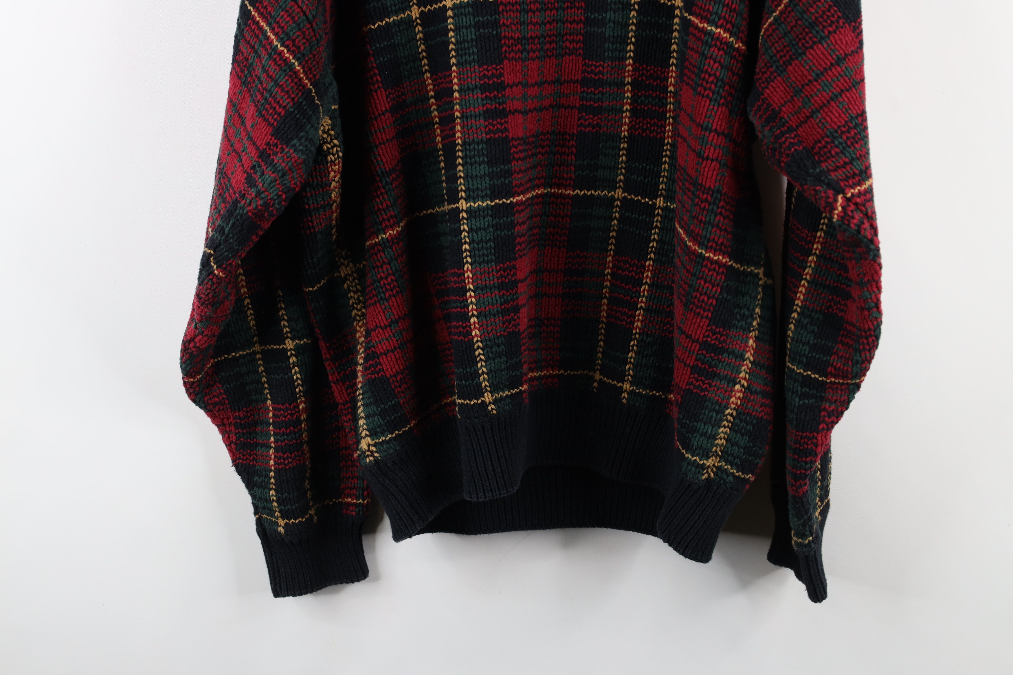 Vintage Vintage 90s Streetwear Heavyweight Crewneck Sweater Plaid Size US M / EU 48-50 / 2 - 9 Thumbnail
