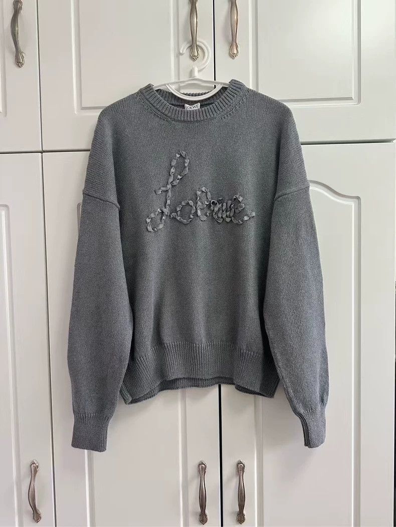 Loewe LOEWE Embroidered slogan logo sweater Size S / US 4 / IT 40 - 1 Thumbnail
