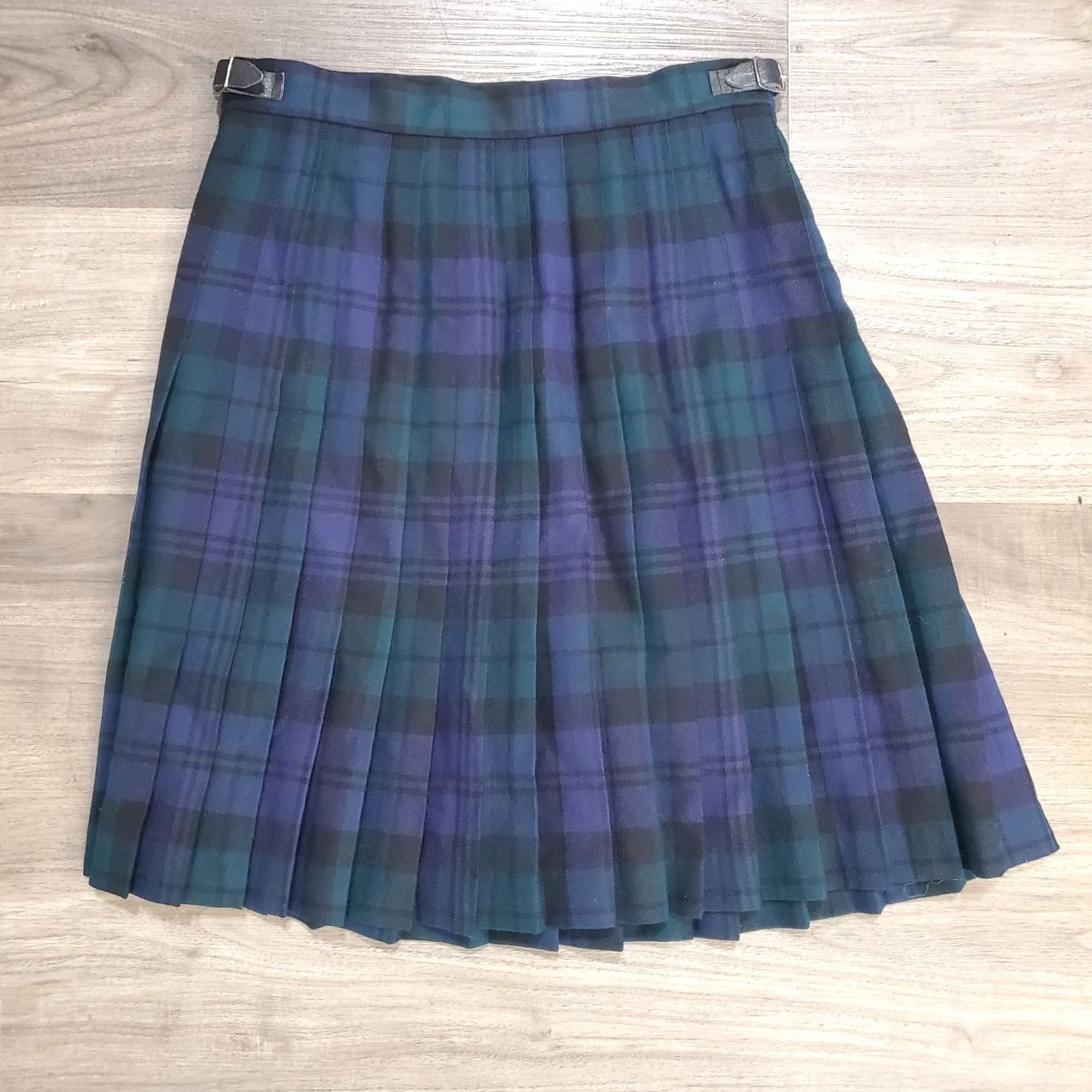 Vintage VINTAGE Hector Russel Kilt 100% Wool Pleated Plaid Tartan Scotland Sz S W24-26" L20" Mens Size ONE SIZE - 3 Thumbnail