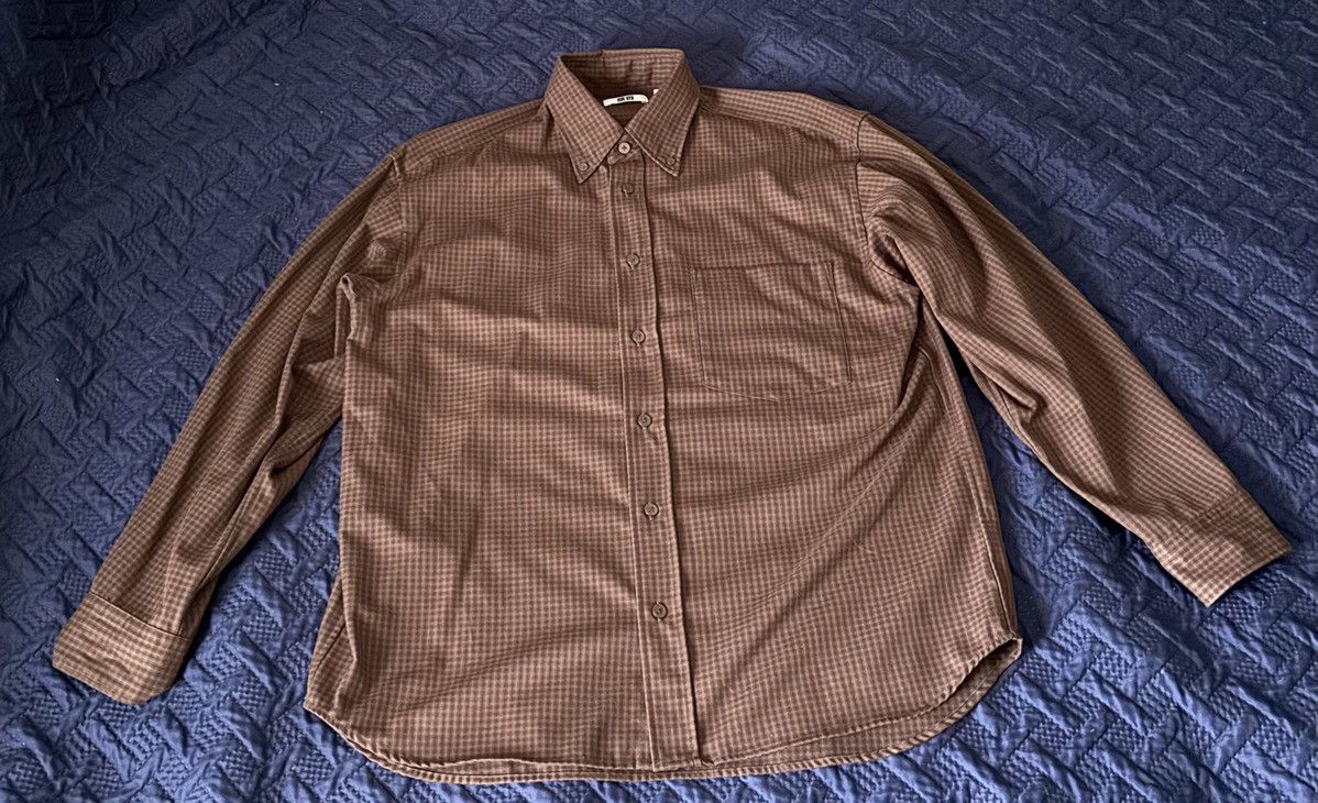 Flannel × Japanese Brand × Uniqlo Uniqlo Brown Plaid Button Down Shirt Size US S / EU 44-46 / 1 - 1 Thumbnail