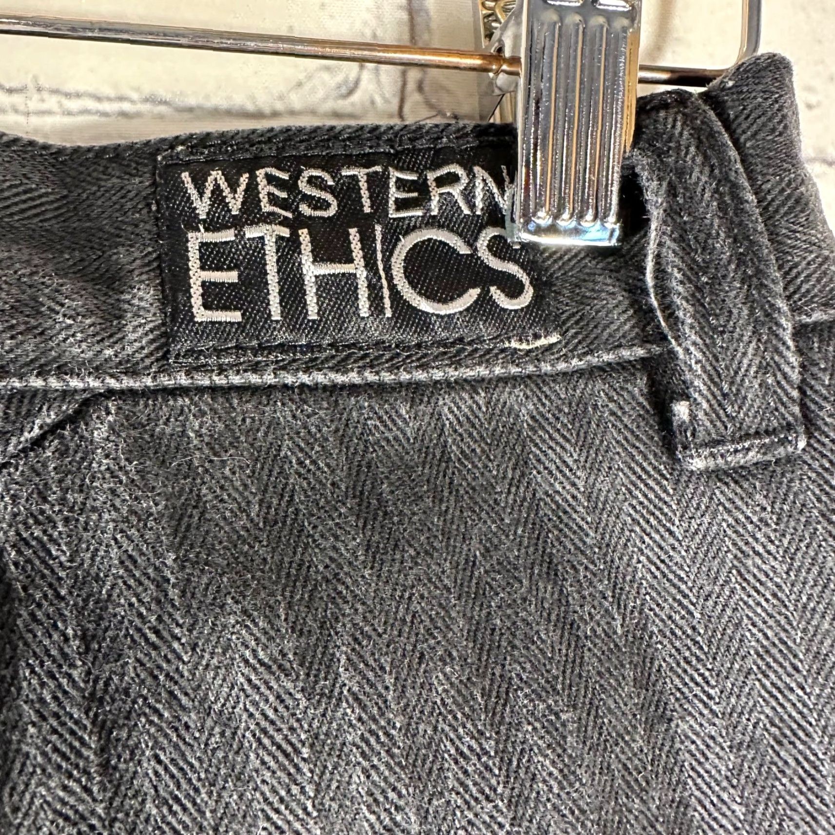 Vintage VINTAGE Western Ethics Black Herringbone Heart Button High Waist Jeans Womens 9 Size 30" / US 8 / IT 44 - 7 Thumbnail