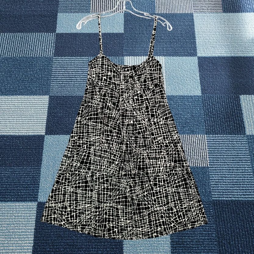 Ann Taylor Ann Taylor Dress Womens S Small Black Fit & Flare Geometric Short Length Strap Size 28" / US 6 / IT 42 - 1 Thumbnail