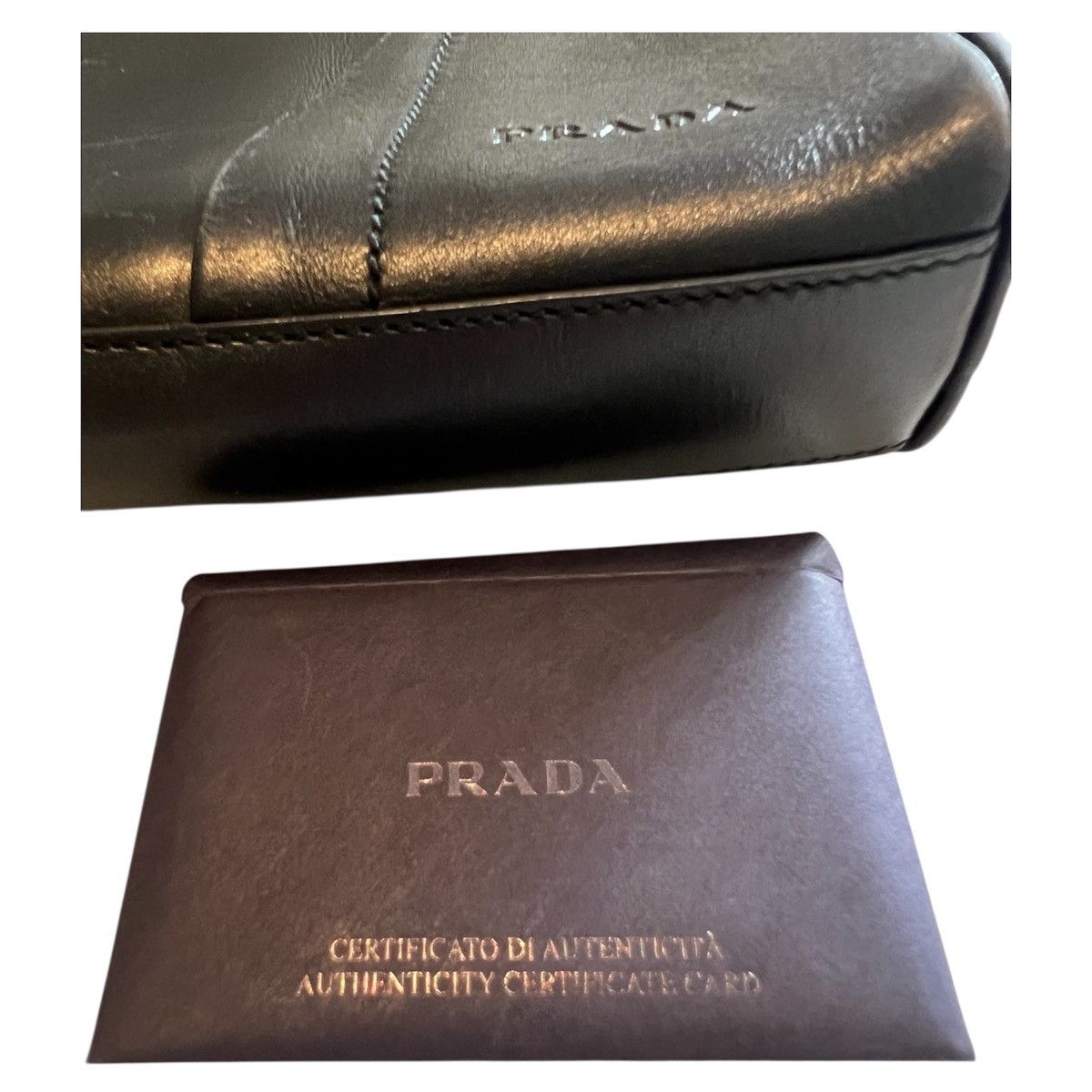 Prada Authentic Vintage PRADA Vitello Leather Shoulder Bag – Black Size ONE SIZE - 4 Thumbnail