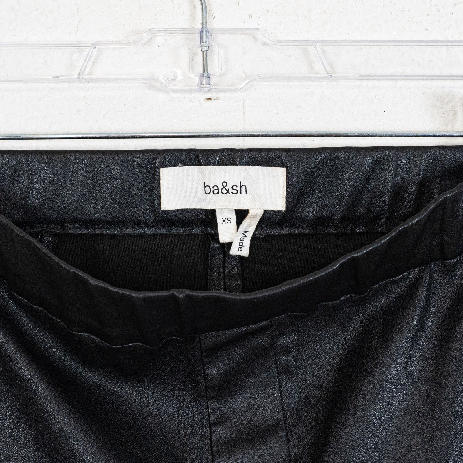 ba&sh BA&SH $795 Quartz Lamb Leather Stretch Leggins Noir Black XS Size 24" / US 00 / IT 34 - 3 Thumbnail