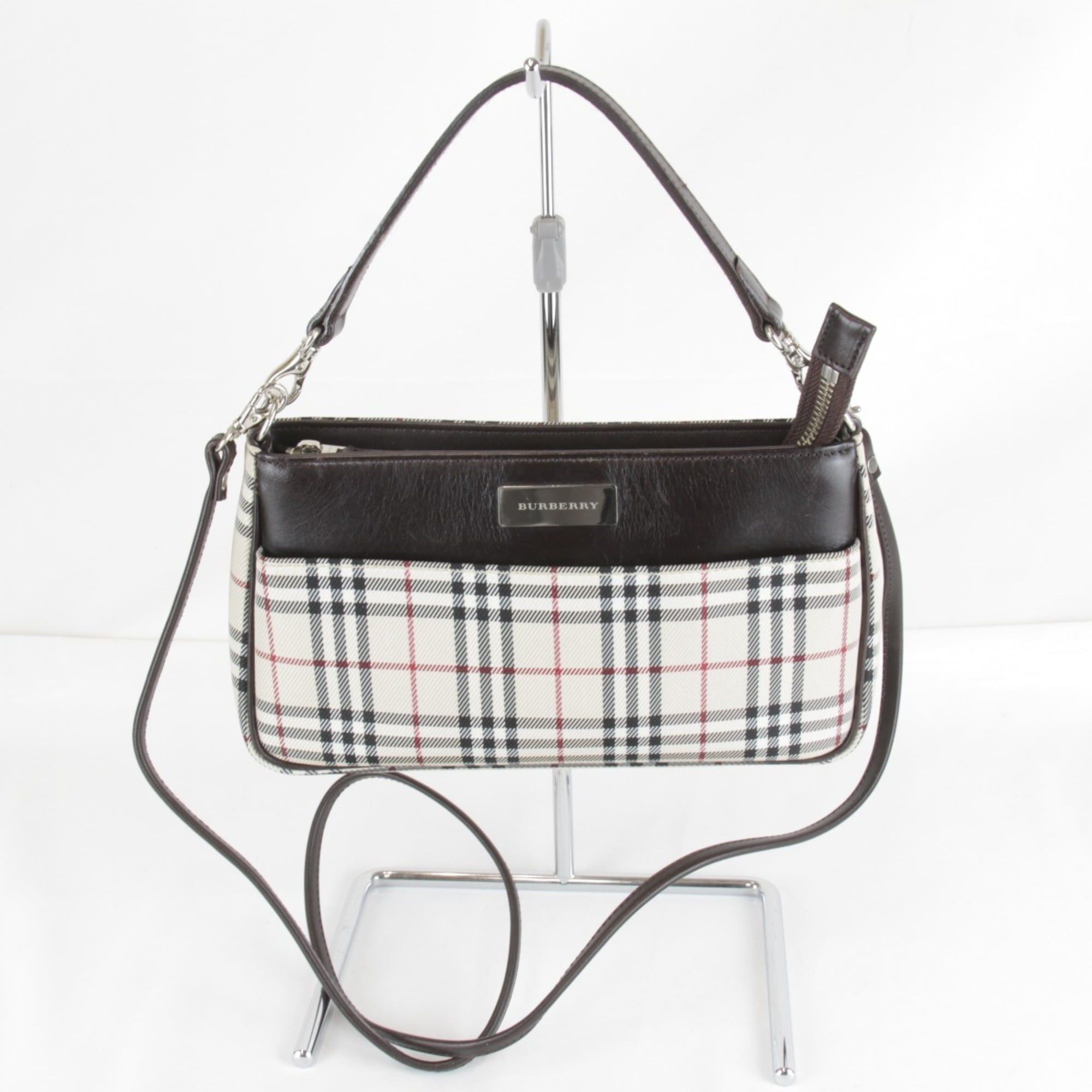 Burberry BURBERRY Nova Check Beige Mini Shoulder Bag, Canvas, 190g, Women's, Size ONE SIZE - 1 Thumbnail