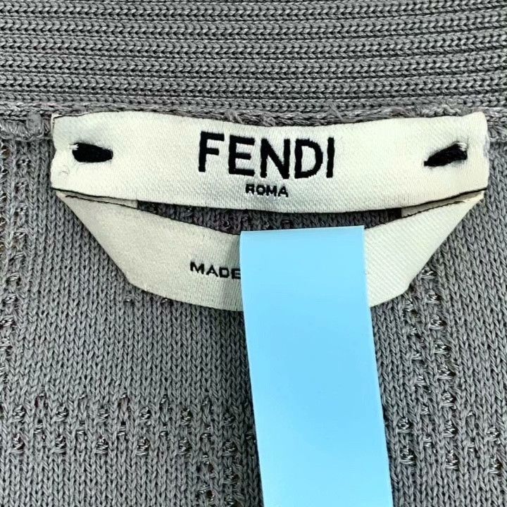 Fendi Fendi Logo Jacquard Cotton V-Neck Cardigan Size US M / EU 48-50 / 2 - 5 Thumbnail