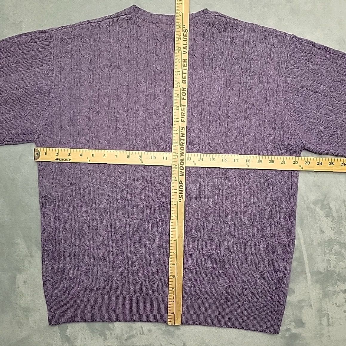 Joseph VINTAGE Joseph & Lyman Sweater Mens XL Purple Cable-Knit Wool Pullover 100% Cashmere Crew Neck Knit Casual Modern Classic Mens Size US XL / EU 56 / 4 - 6 Thumbnail