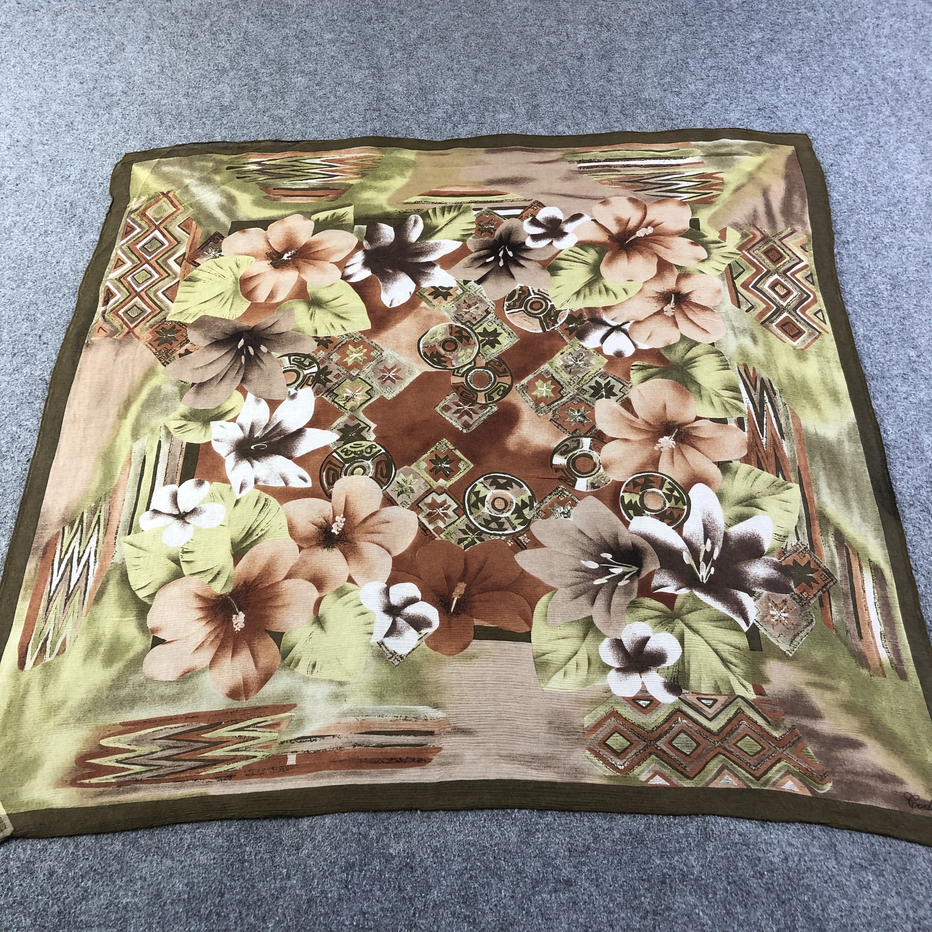 Vintage Codello Floral Silk Scarf M737 Size ONE SIZE - 1 Thumbnail