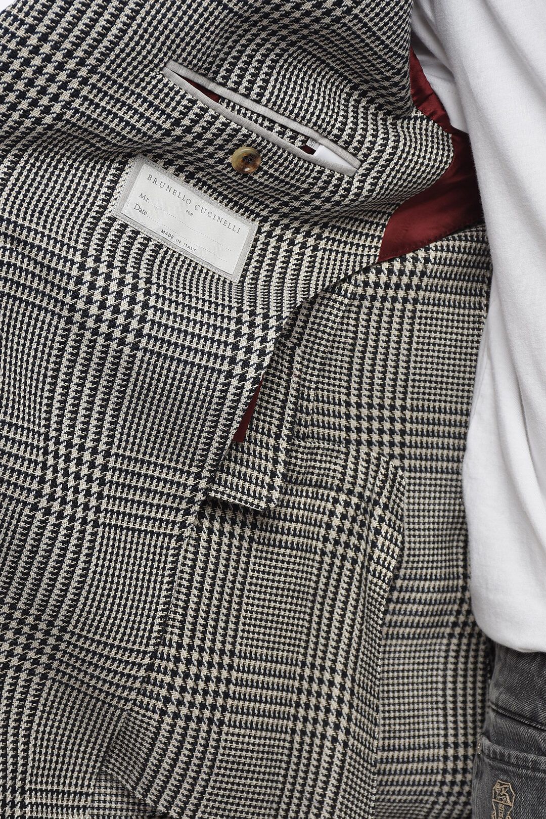 Brunello Cucinelli og1mm0725 Check Linen Blend Blazer in Black & White Size US M / EU 48-50 / 2 - 5 Thumbnail