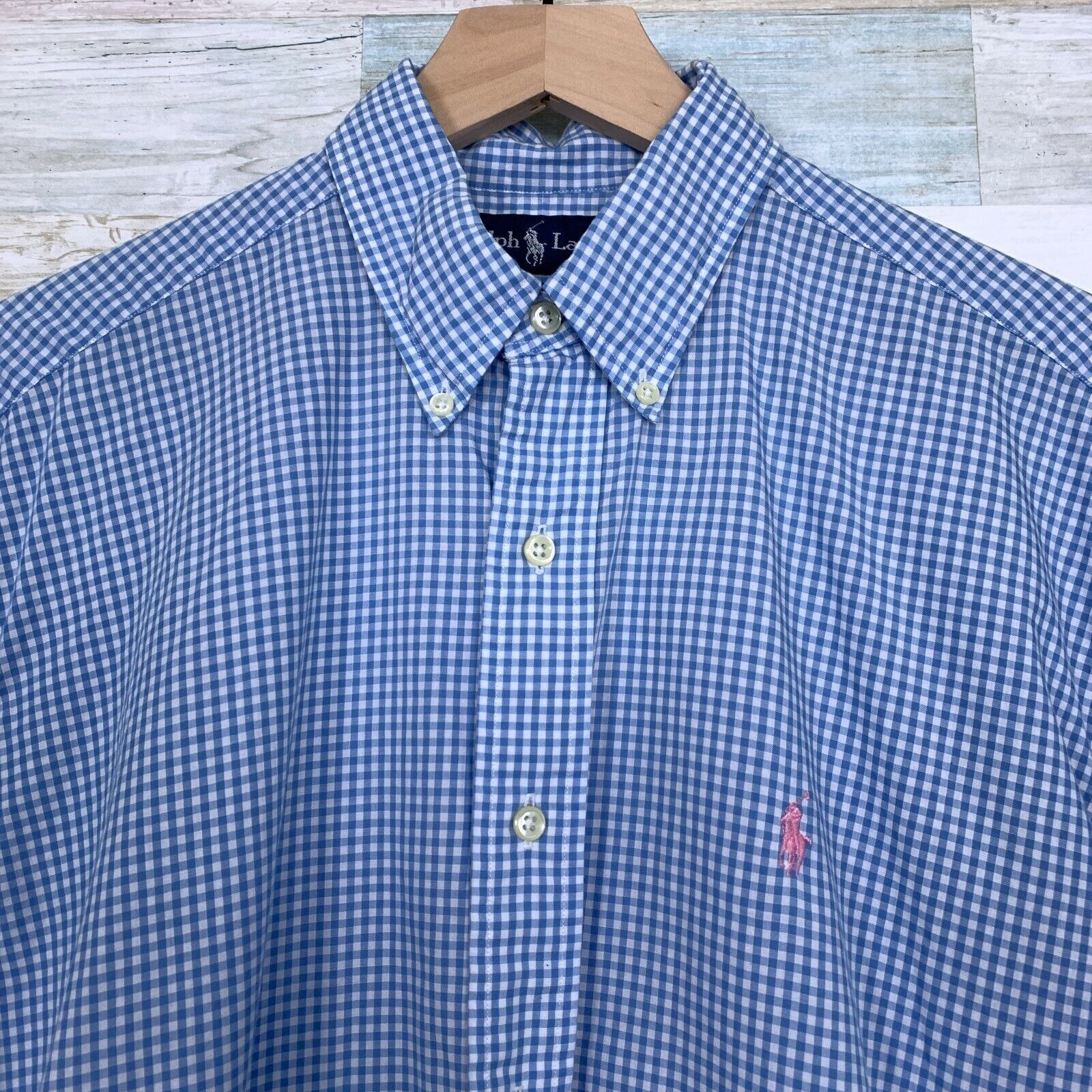 Ralph Lauren Ralph Lauren Blake Shirt Blue Gingham Short Sleeve Mens M Size US M / EU 48-50 / 2 - 2 Thumbnail