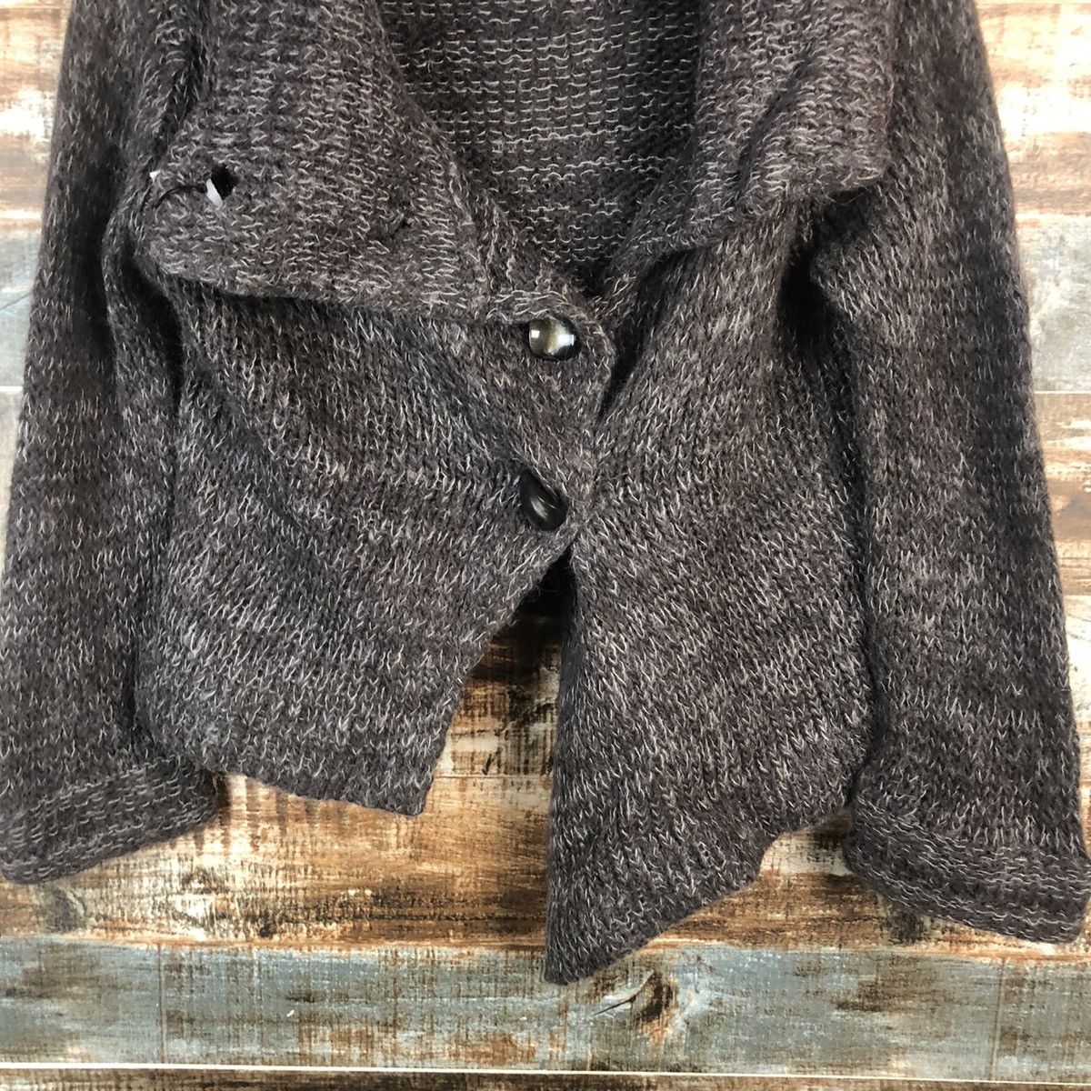 ABAHOUSE × Homespun Knitwear Abahouse Brown Cardigan mohair shaggy fur Knitwear #A2262 Size M / US 6-8 / IT 42-44 - 6 Thumbnail