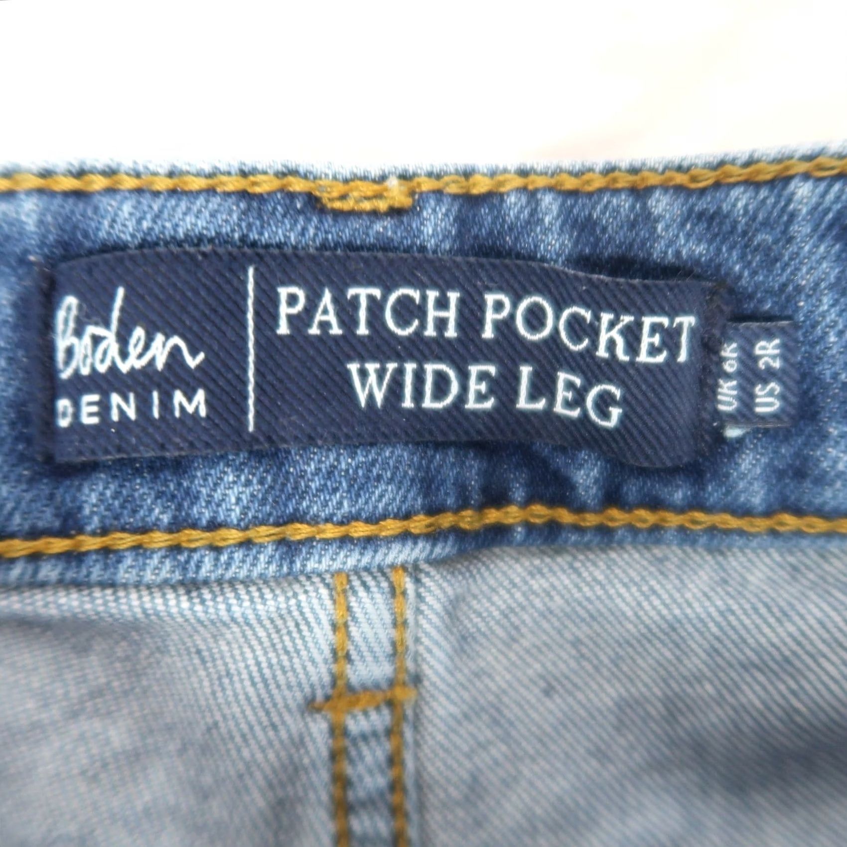 Boden Boden Jeans Patch Pocket Wide Leg Medium Wash Blue Denim 2 Women Regular Waist 26 Inseam 24 Bohemian Style Size 26" / US 2 / IT 38 - 4 Thumbnail