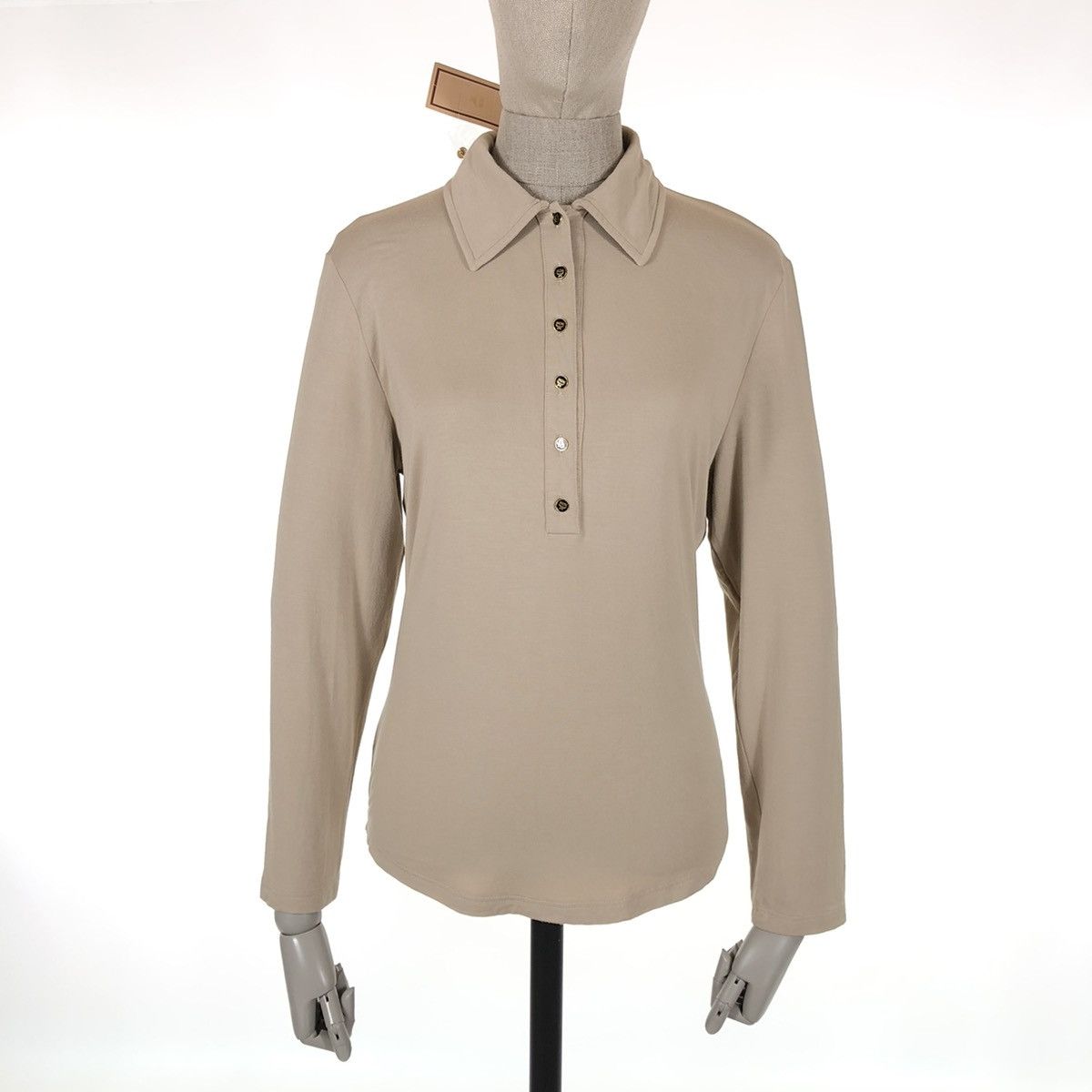 MCM BNWT Vintage MCM Italy Logo Viscose Long Sleeve Top Henley Polo T-Shirt Size S / US 4 / IT 40 - 2 Thumbnail