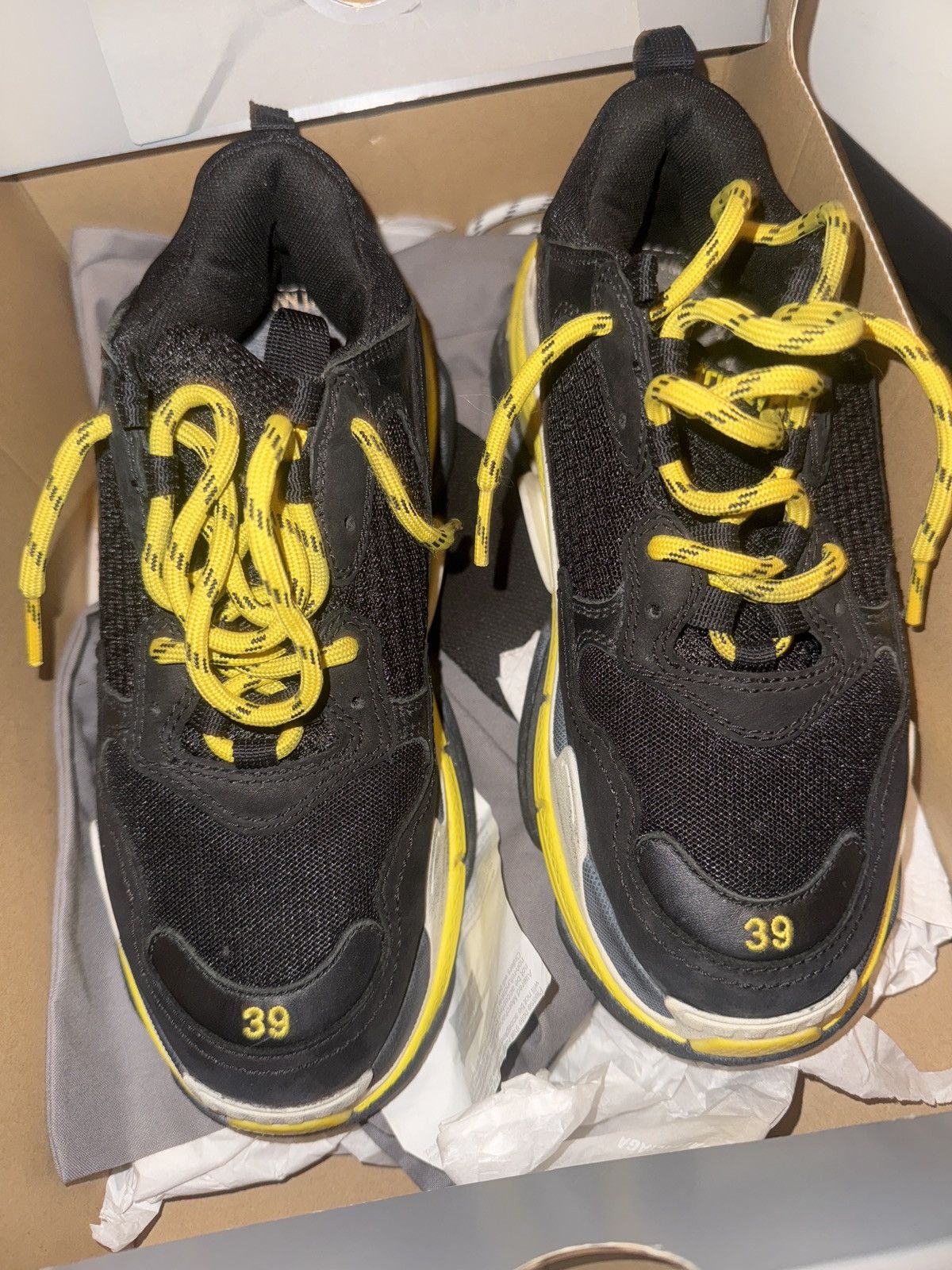 Balenciaga Black and Yellow Balenciaga Triple S Size US 8 / EU 41 - 5 Thumbnail