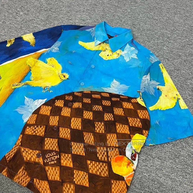 Louis Vuitton Louis Vuitton Baby Bird Floral Oil Painting Short Sleeve S Size US L / EU 52-54 / 3 - 3 Thumbnail