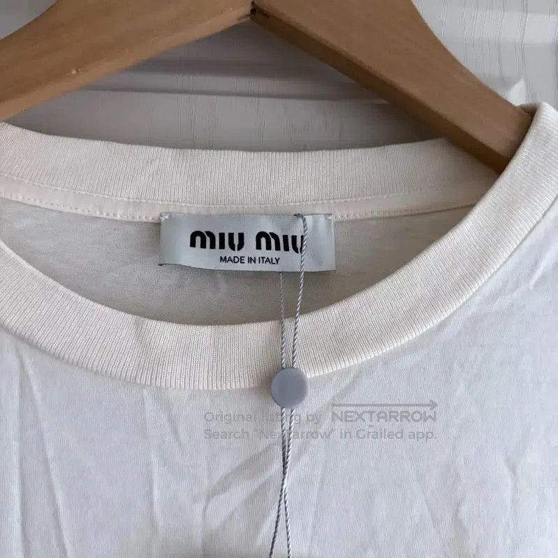 Miu Miu Miu Miu White Women's T-Shirt Size L . Size L / US 10 / IT 46 - 3 Thumbnail