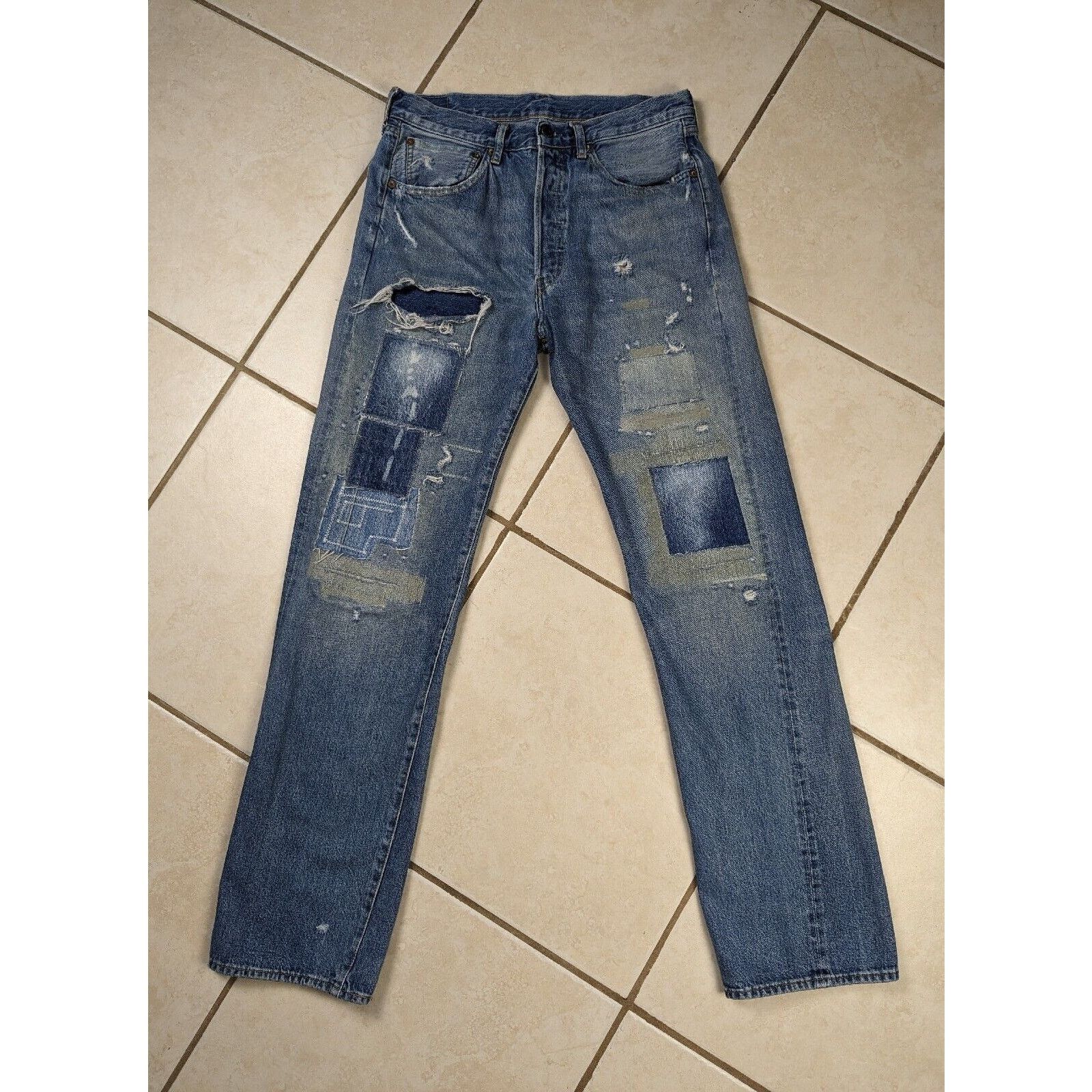 Levi's LVC LEVIS 501XX 31x34 Distressed Big E Selvedge Jeans Size US 31 - 1 Thumbnail